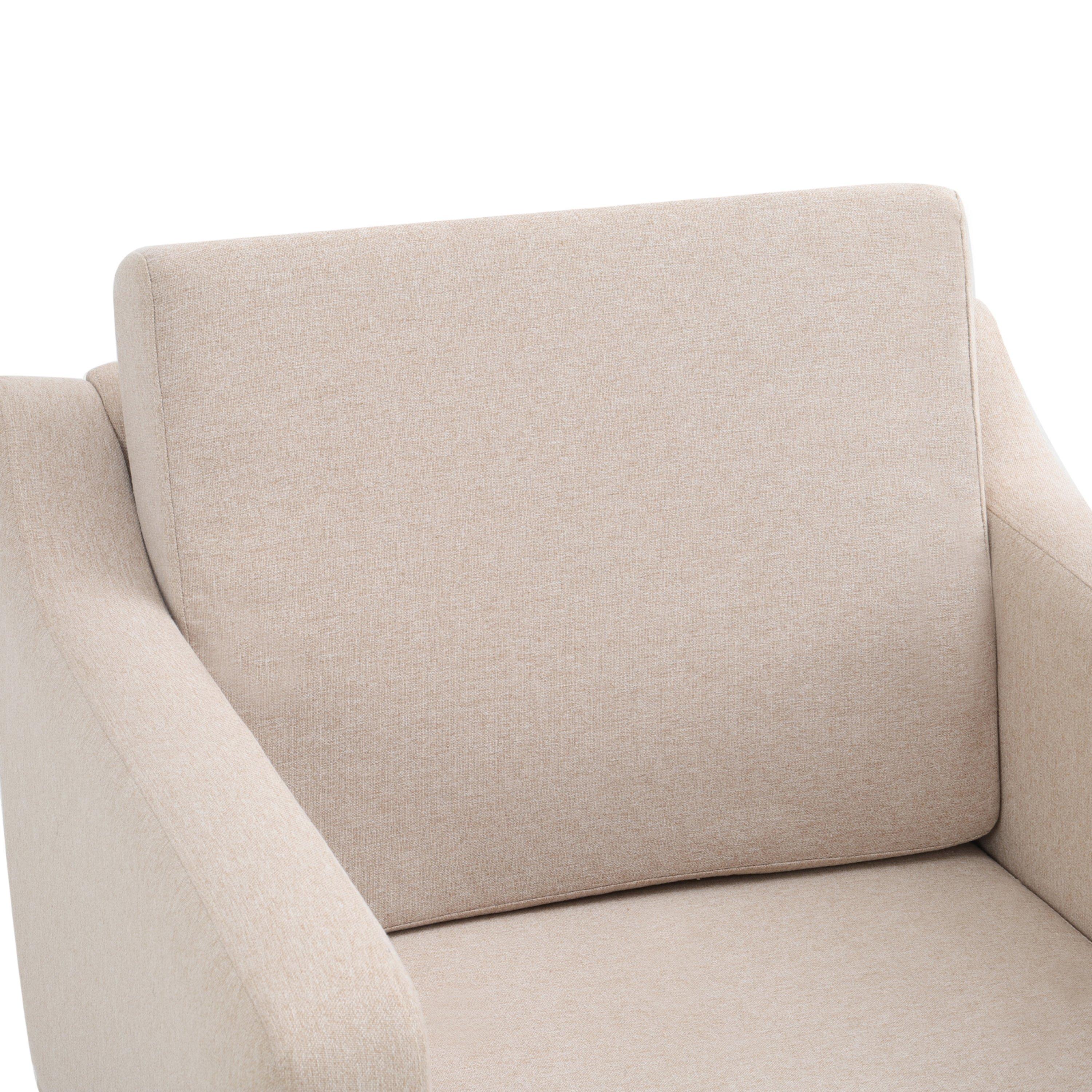 Beige - Kabinet UK - Linen Upholostered Padded Armchair Beige - 7