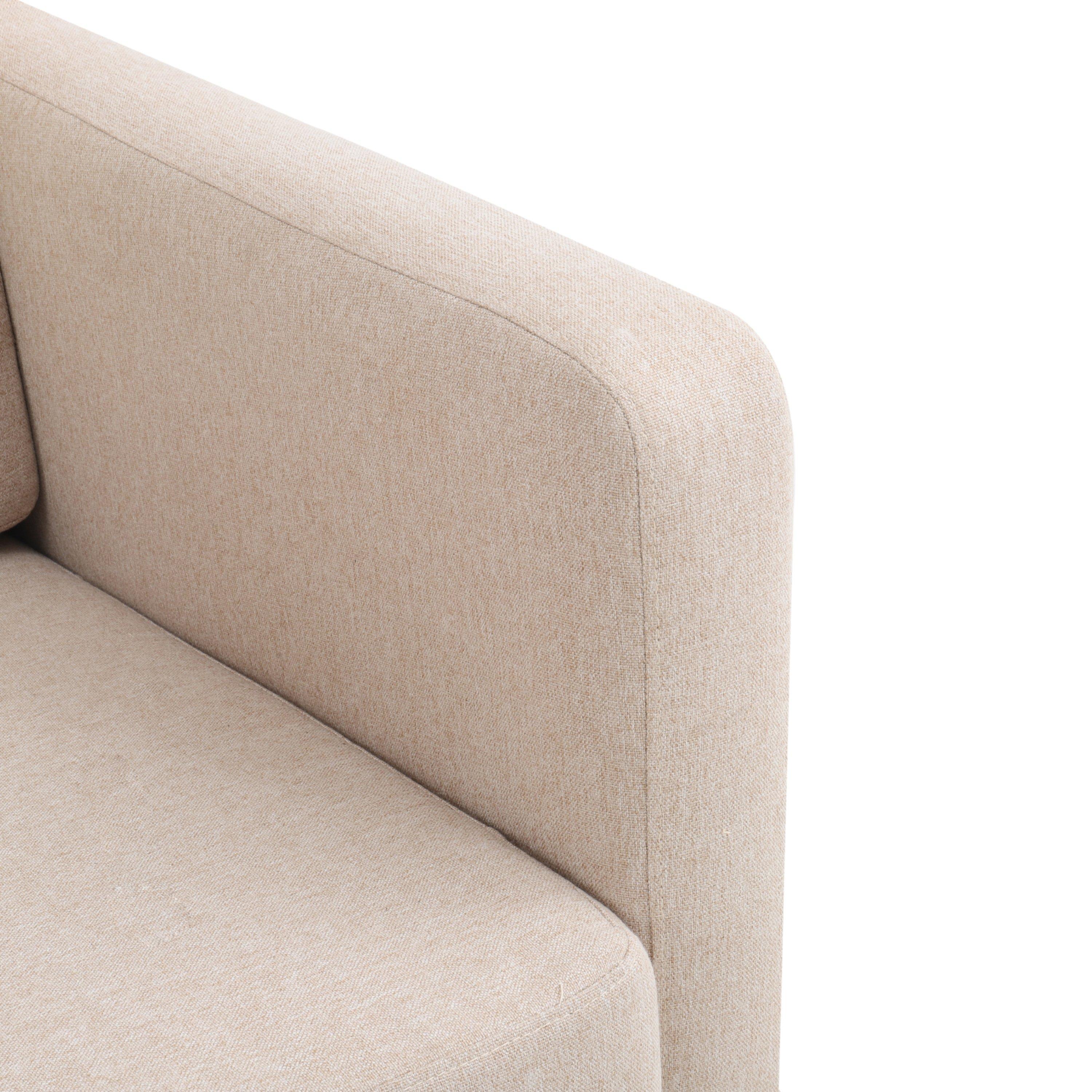 Beige - Kabinet UK - Linen Upholostered Padded Armchair Beige - 8