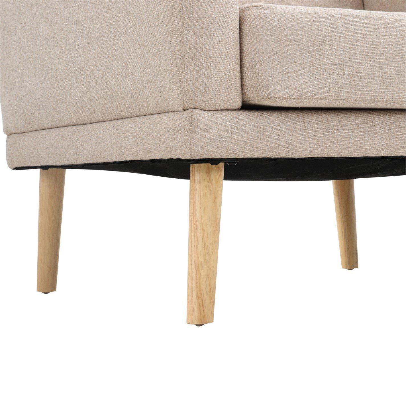 Beige - Kabinet UK - Linen Upholostered Padded Armchair Beige - 9