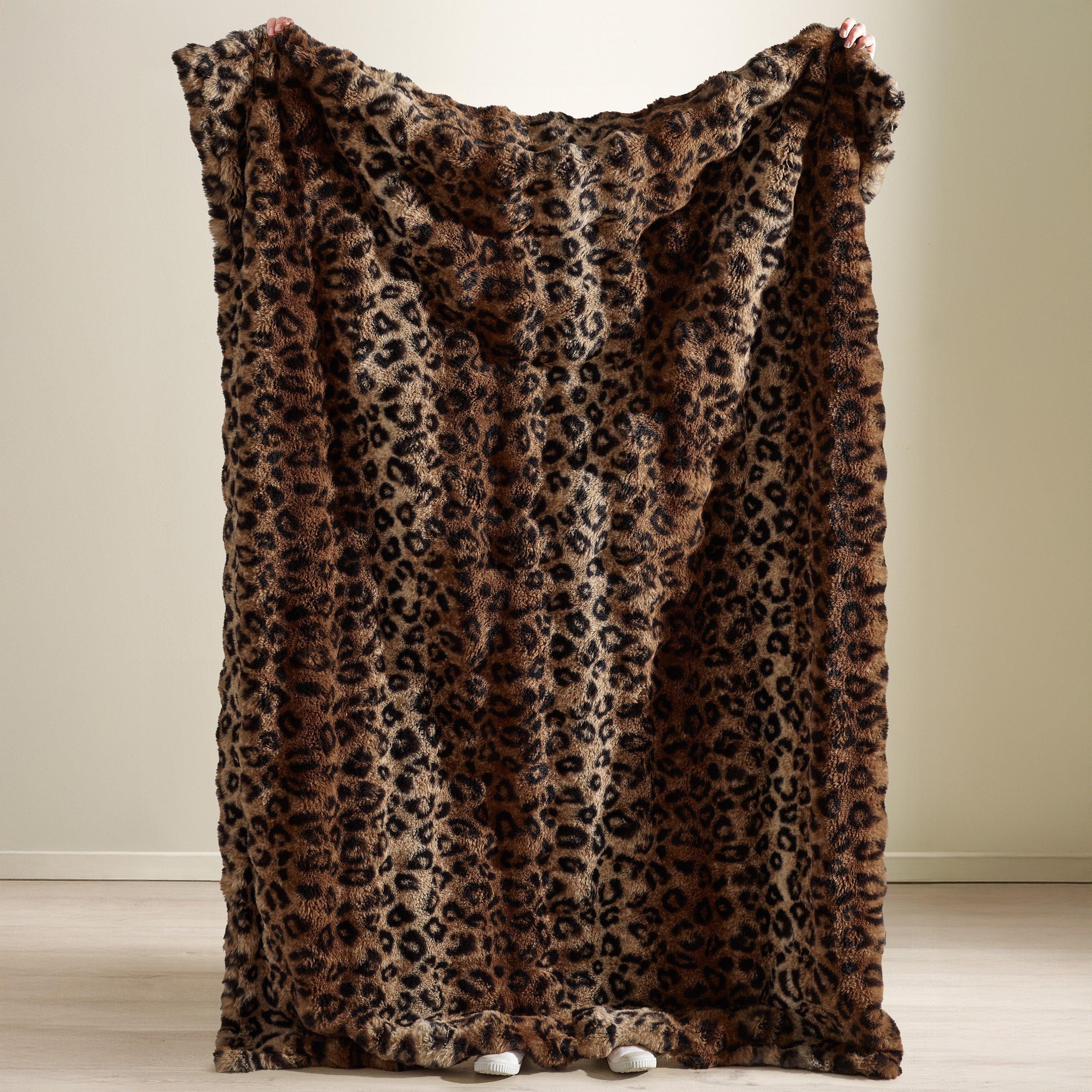 Brown - Catherine Lansfield - Animal Print Faux Fur Blanket Throw - 2