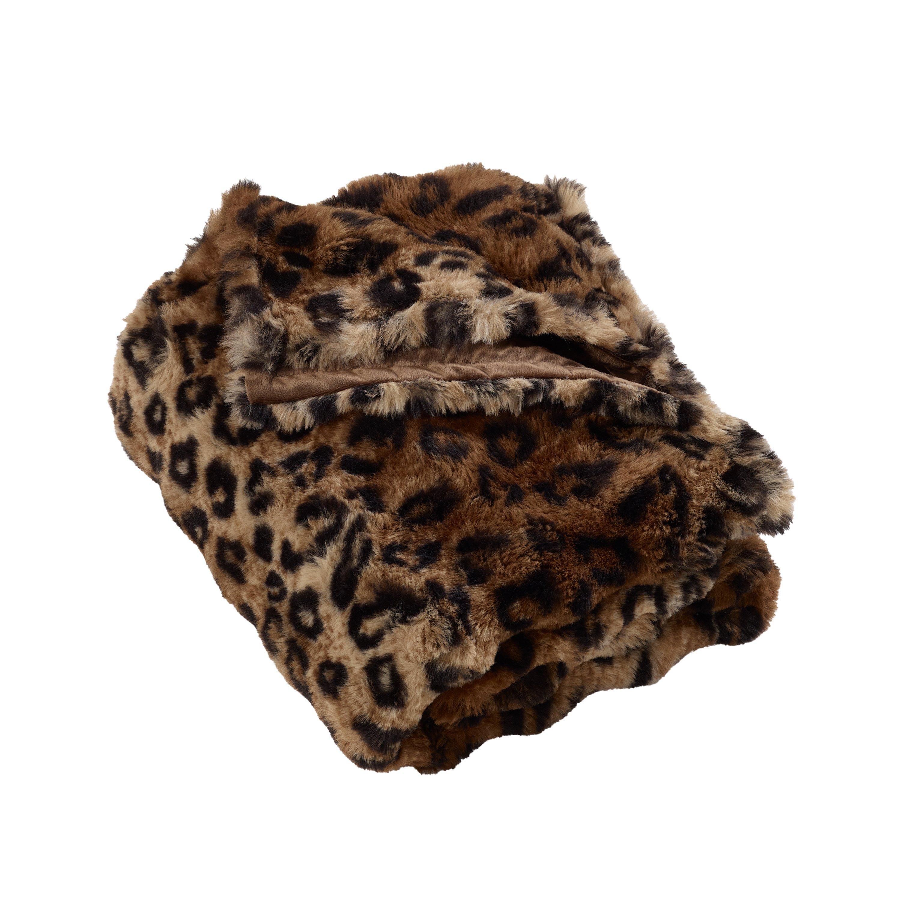 Brown - Catherine Lansfield - Animal Print Faux Fur Blanket Throw - 4