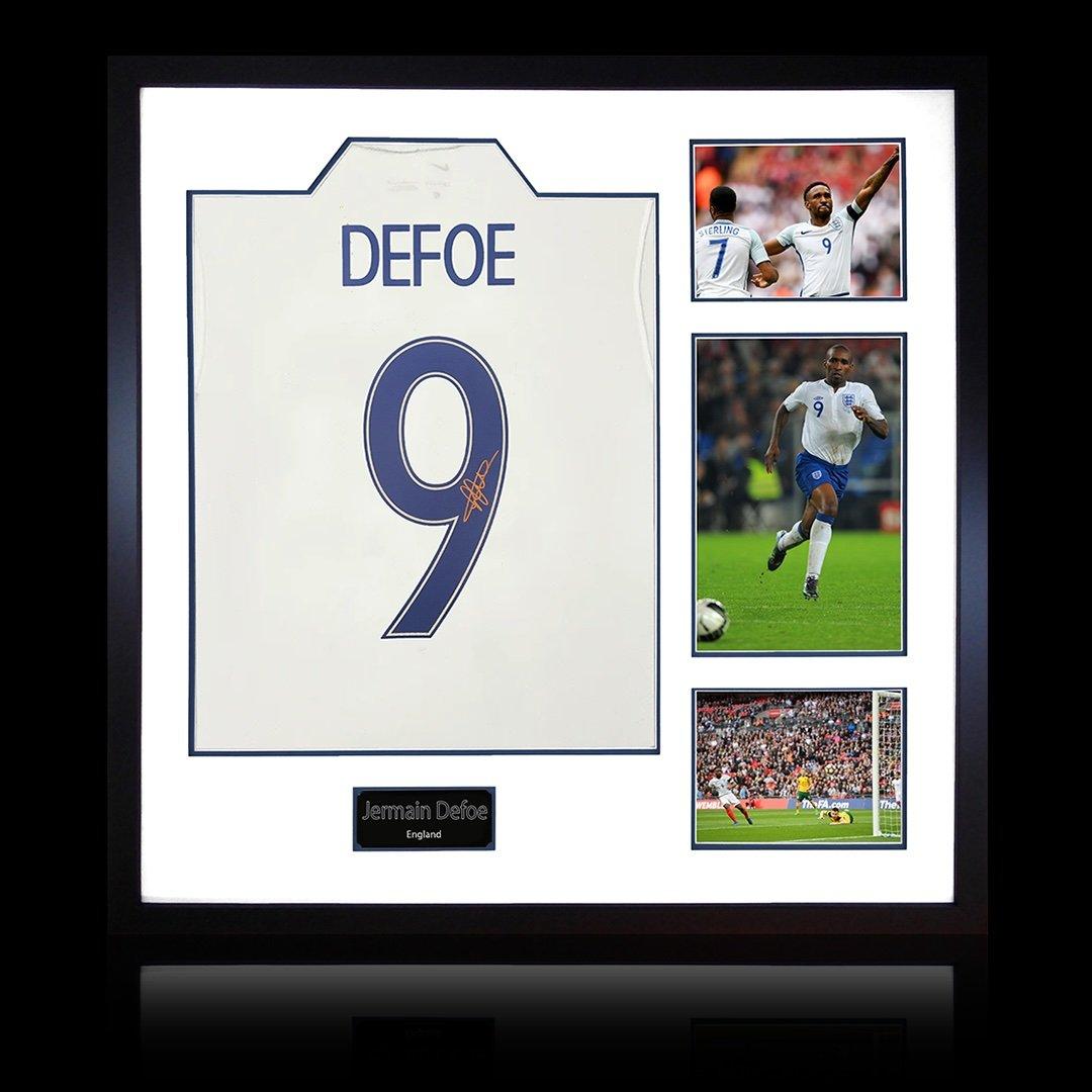 The Fan Cave  Jermain Defoe Signed England Shirt Elite Frame - White - 820mm x 82