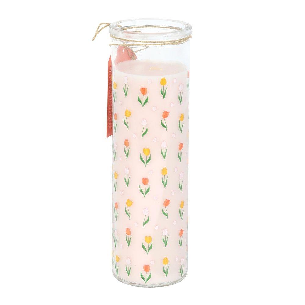 White - Something Different - Tulip Print French Tulip Tube Candle - 3