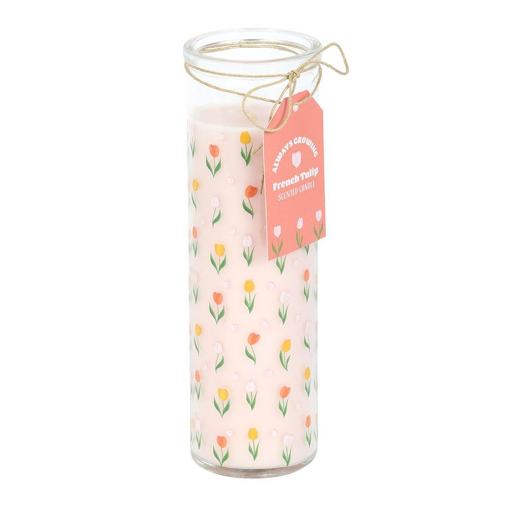 White - Something Different - Tulip Print French Tulip Tube Candle - 4