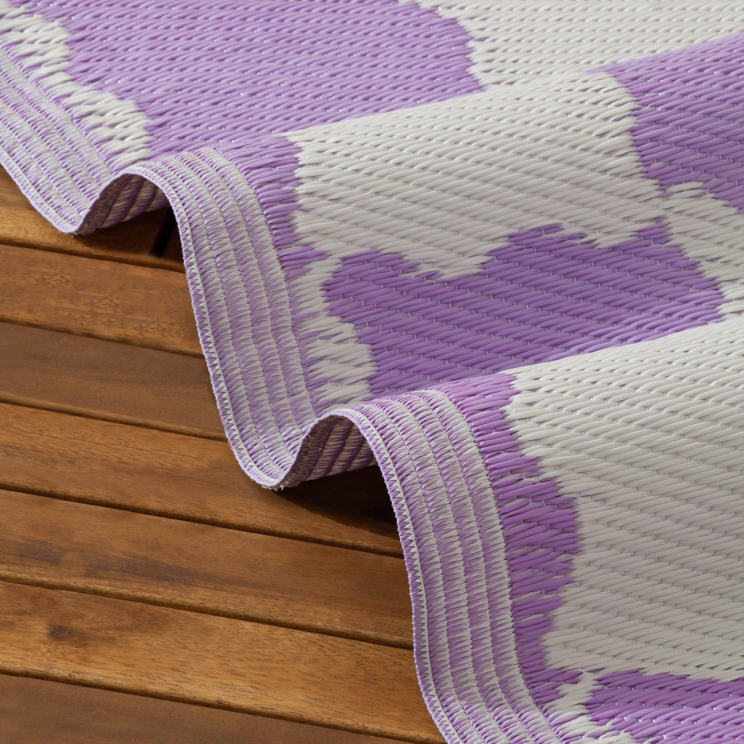 Lilac - furn. - Check Outdoor/Indoor 100% Recycled Outdoor Rug - 3