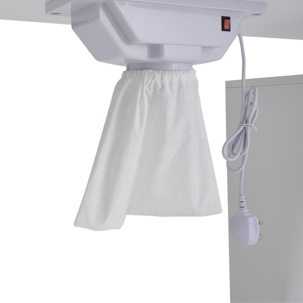 White - SHEONLY - Wooden Nail Table with Dust Collector - 8