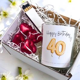 Aye Do 40th Birthday Gold Balloons Candle Gift Set 8402-C