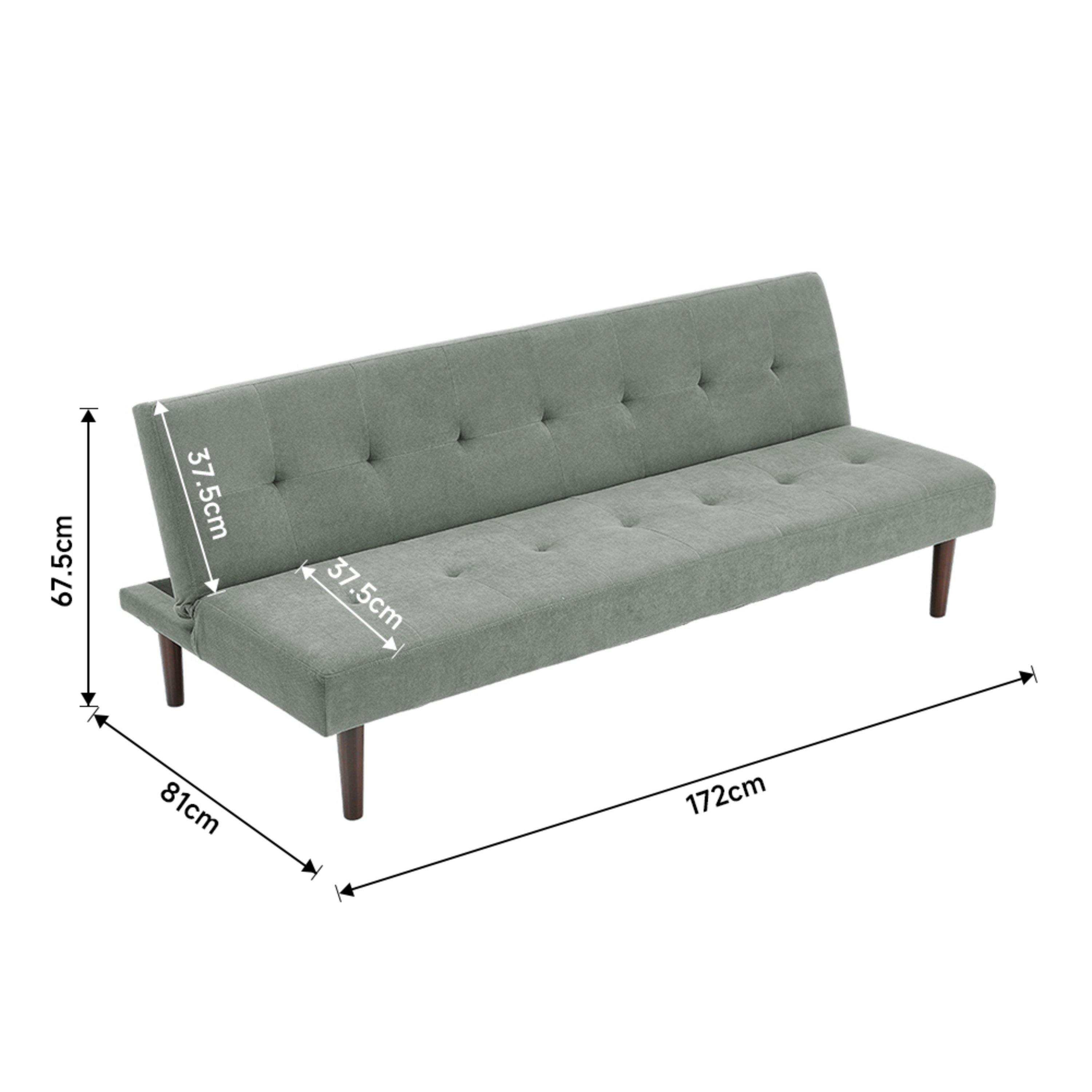 Grey - Kabinet UK - Modern Convertible Single Grey Sofa Bed Grey - 12