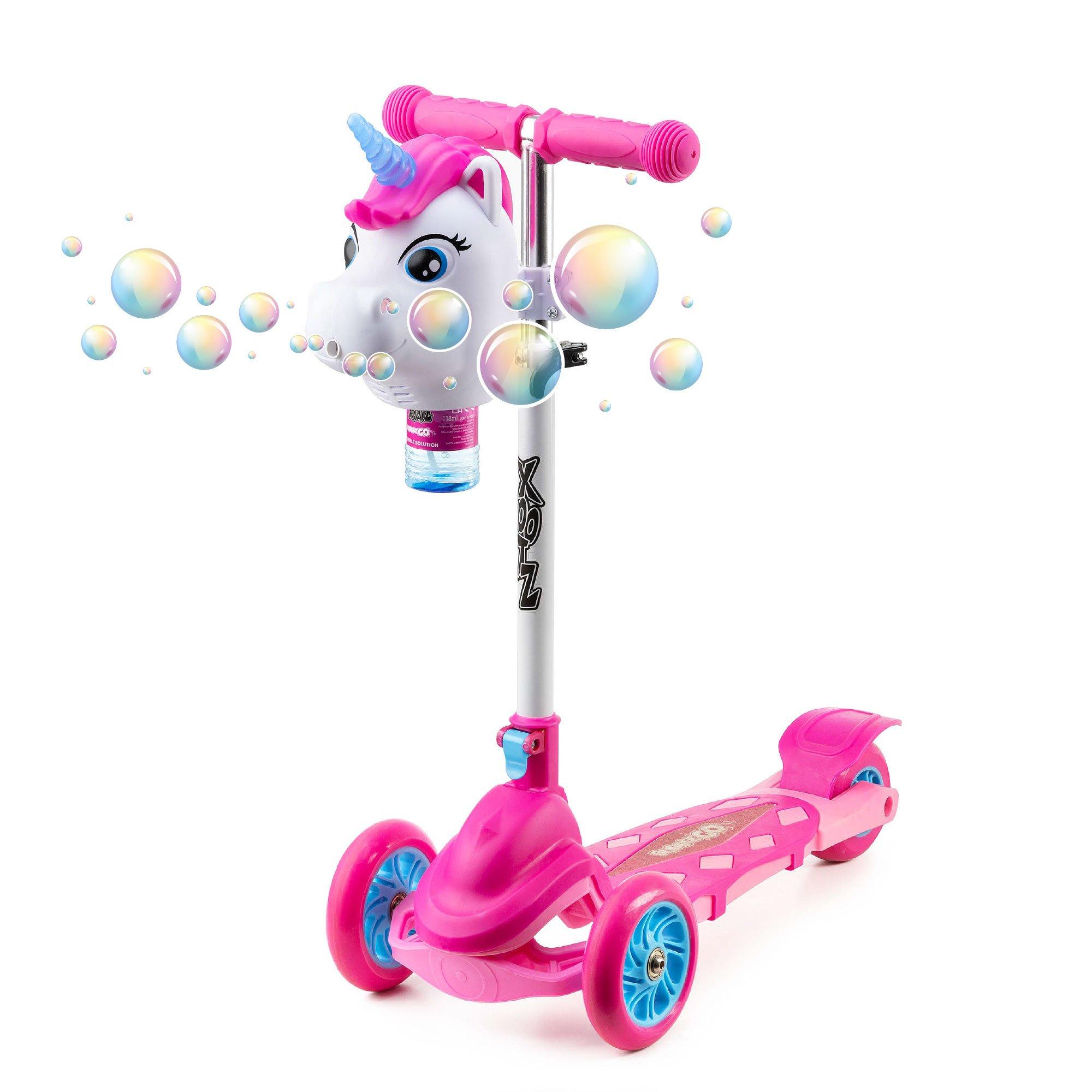 Pink And White - Xootz - Unicorn Bubble Go Scooter - White - 1