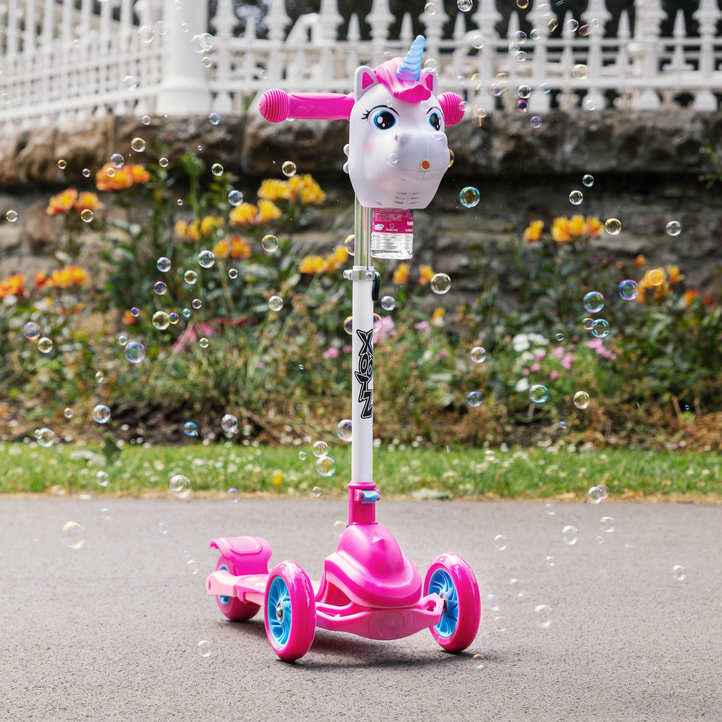 Pink And White - Xootz - Unicorn Bubble Go Scooter - White - 2