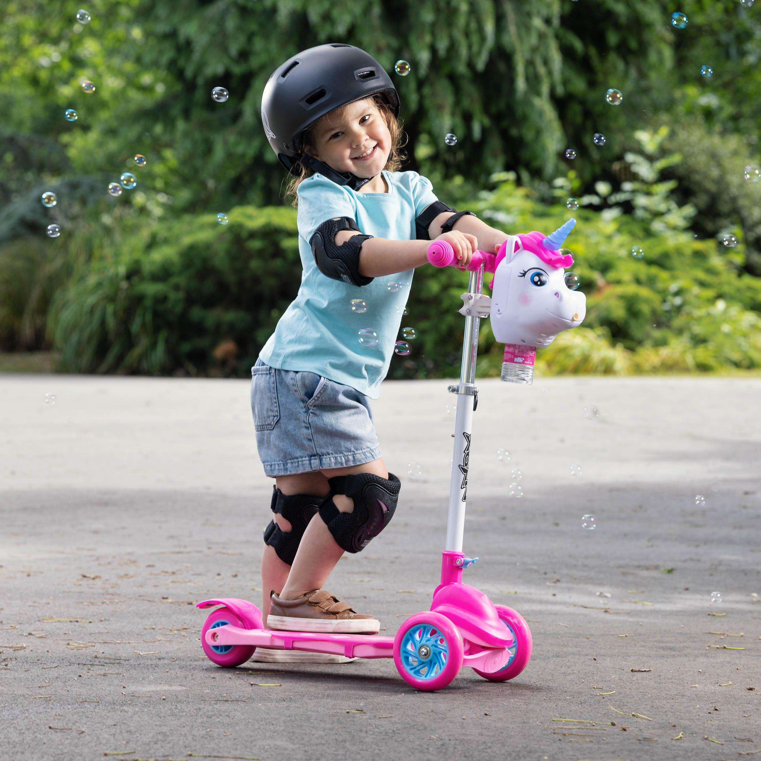 Pink And White - Xootz - Unicorn Bubble Go Scooter - White - 3