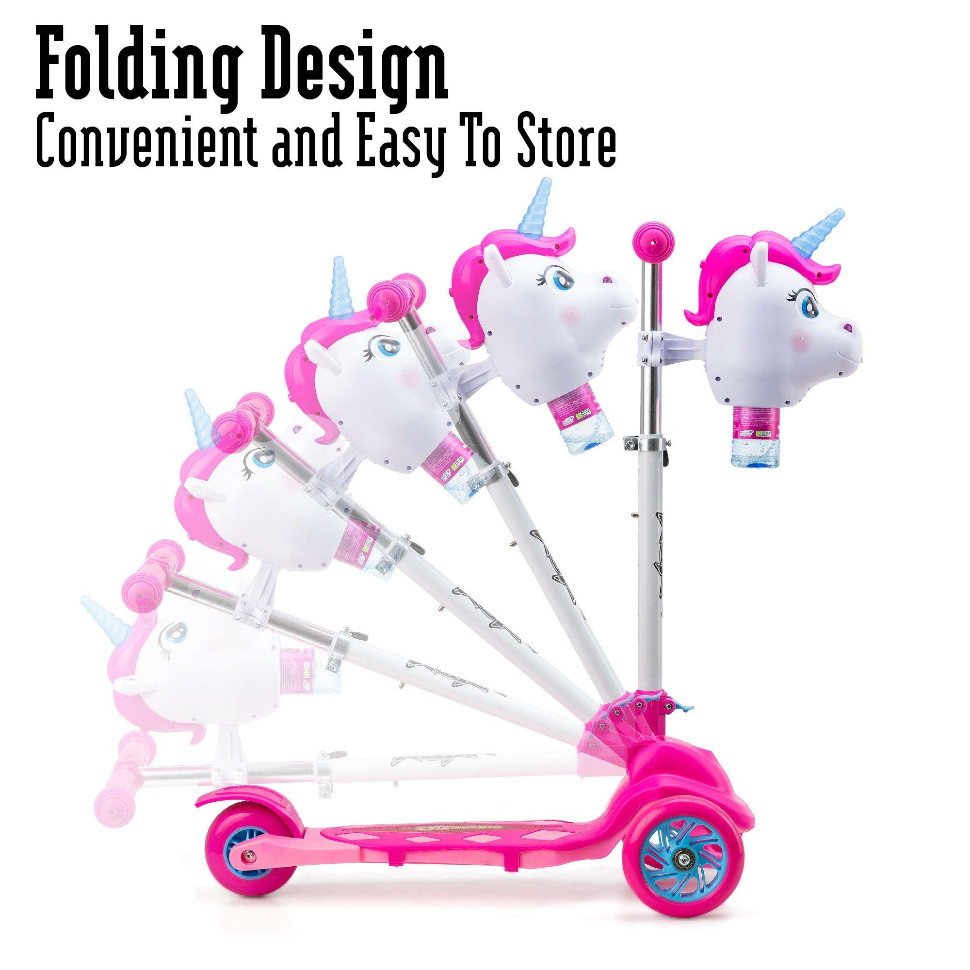 Pink And White - Xootz - Unicorn Bubble Go Scooter - White - 6