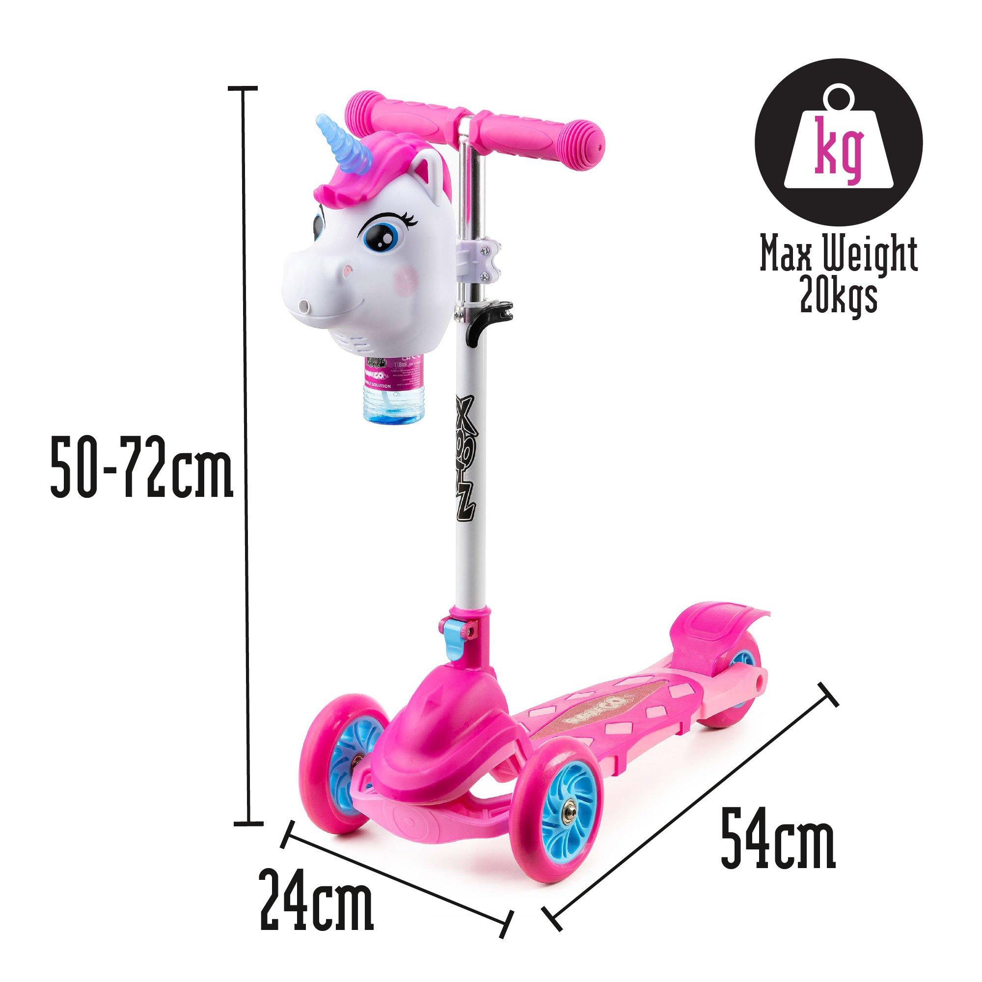 Pink And White - Xootz - Unicorn Bubble Go Scooter - White - 9