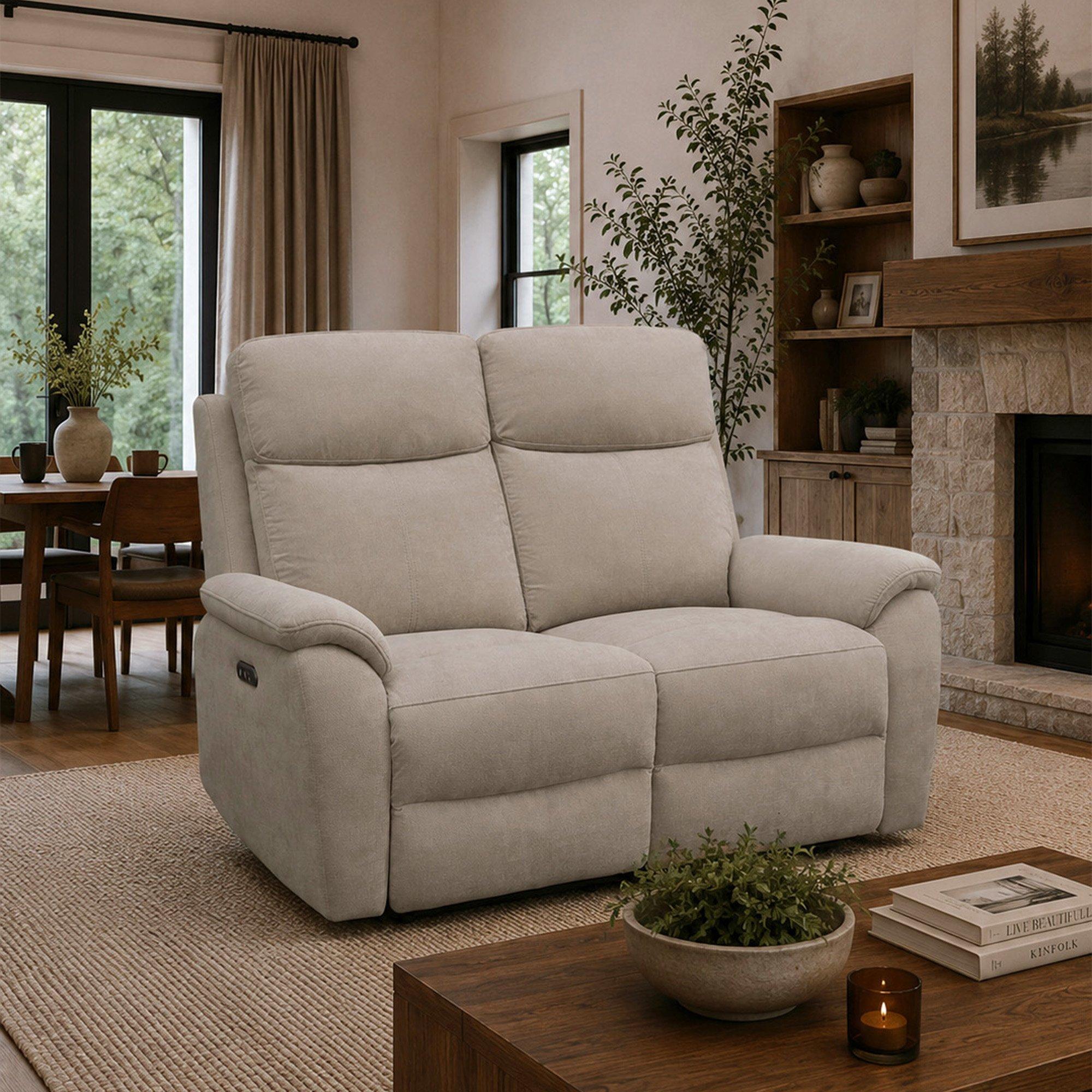 Kingsmere 2 Seater Power Recliner Sofa, Chenille F