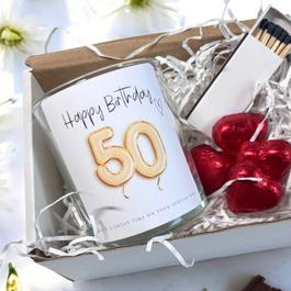 Aye Do 50th Birthday Gold Balloons Candle Gift Set 4322-C
