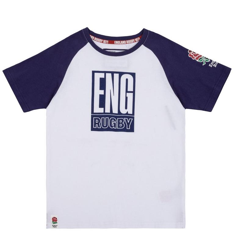 Blanc/Marine - RFU - England Graphic T Shirt Juniors - 1