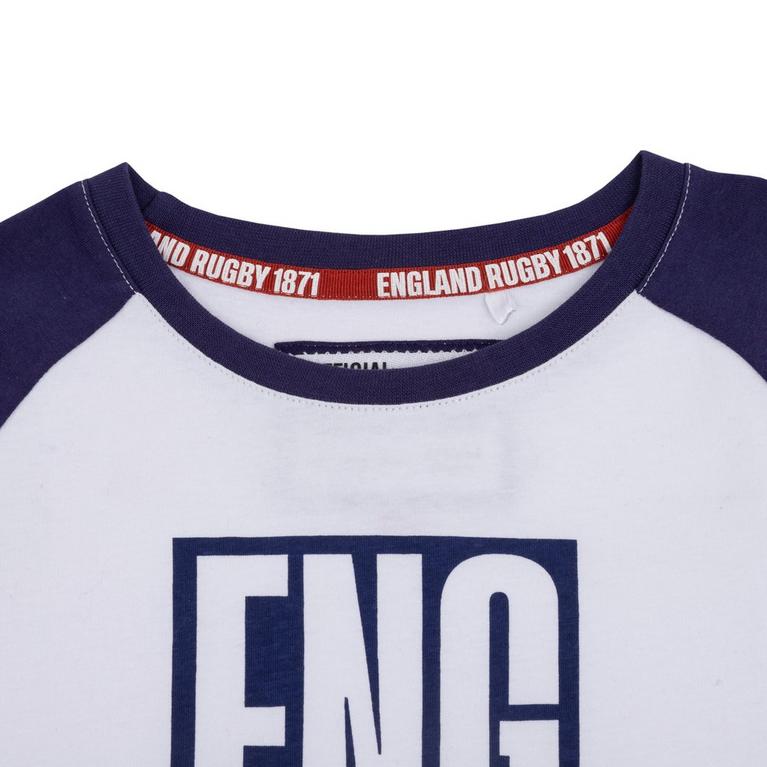 Blanc/Marine - RFU - England Graphic T Shirt Juniors - 5