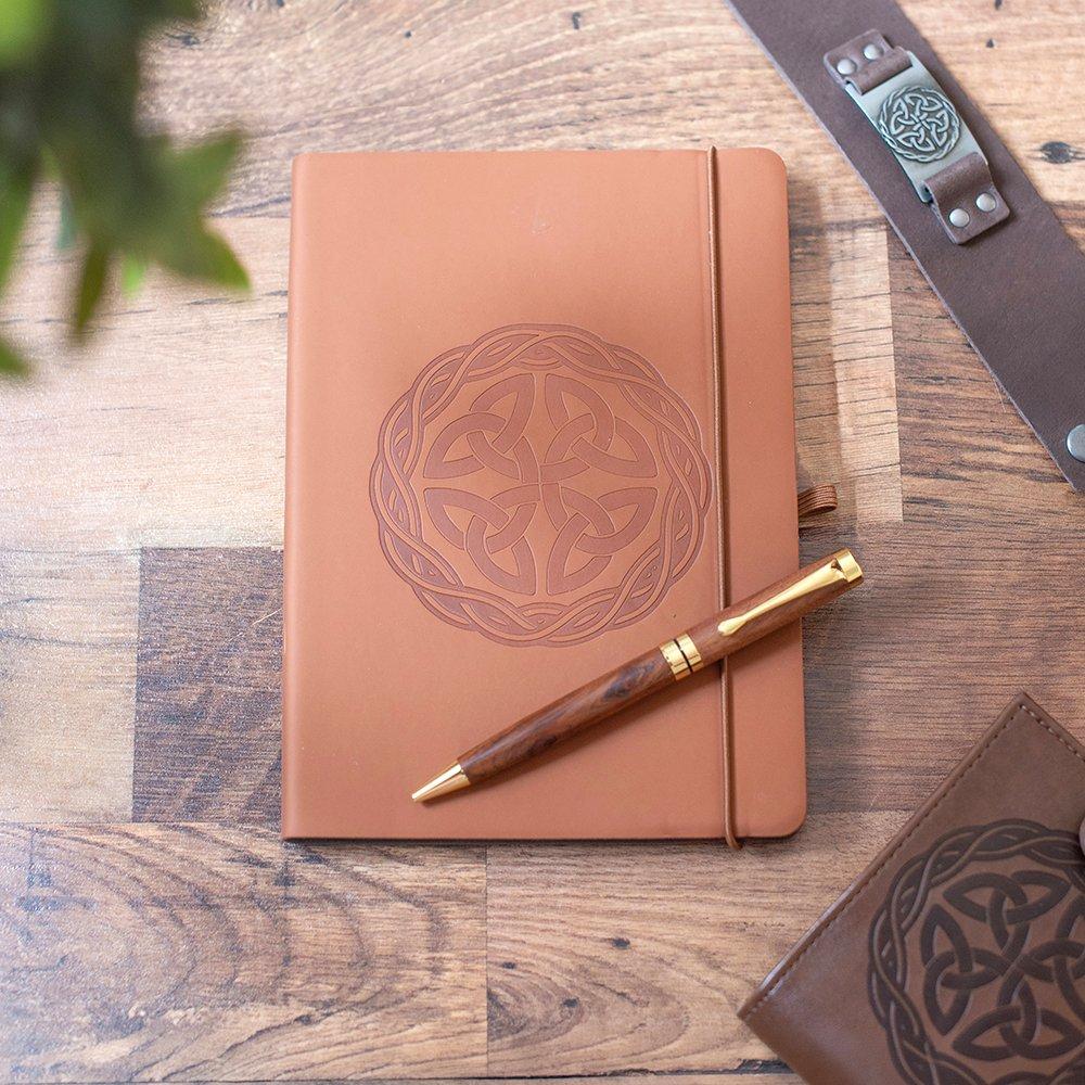 White - Something Different - Celtic Shield Knot A5 Faux Leather Notebook with P - 1