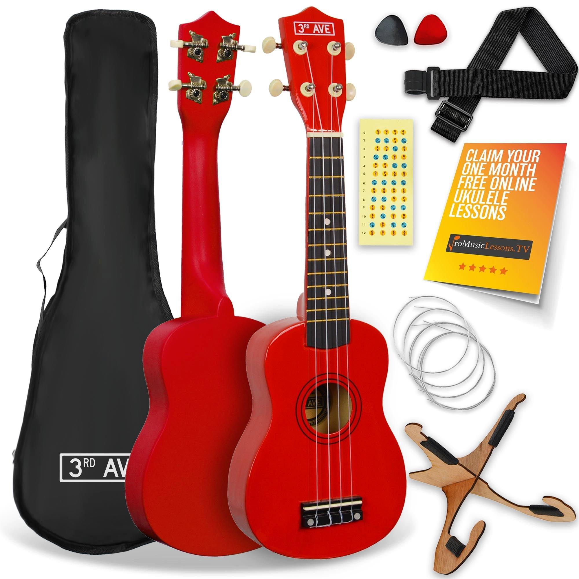 Red - 3rd Avenue - 3rd Avenue Soprano Ukulele Pack - Natural - 1