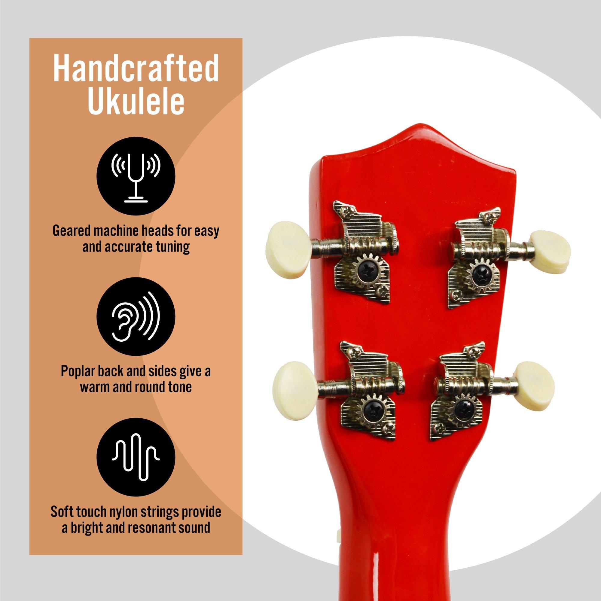 Red - 3rd Avenue - 3rd Avenue Soprano Ukulele Pack - Natural - 4