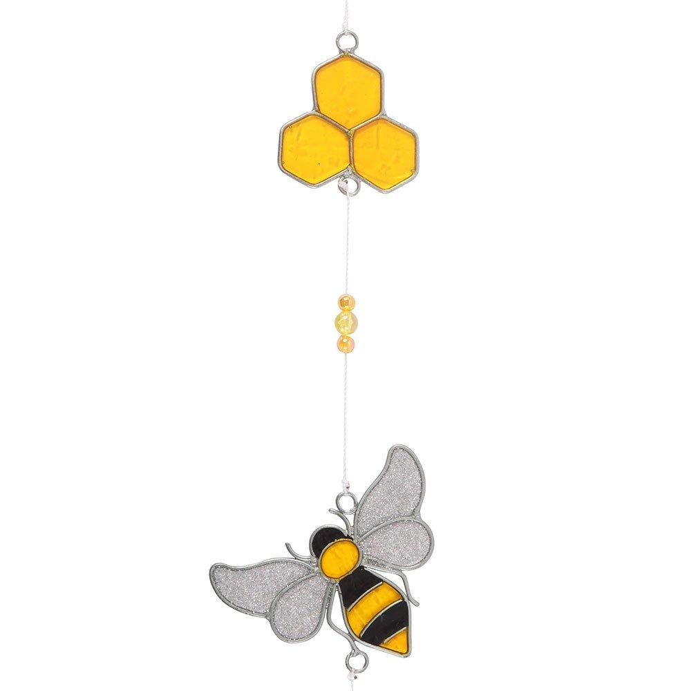 White - Something Different - String of Bee and Honeycomb Suncatchers - 3