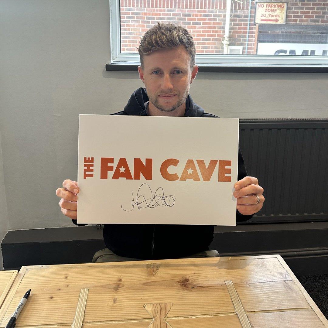 White - The Fan Cave - Joe Root Signed Mini Cricket Bat Iconic Frame - 2