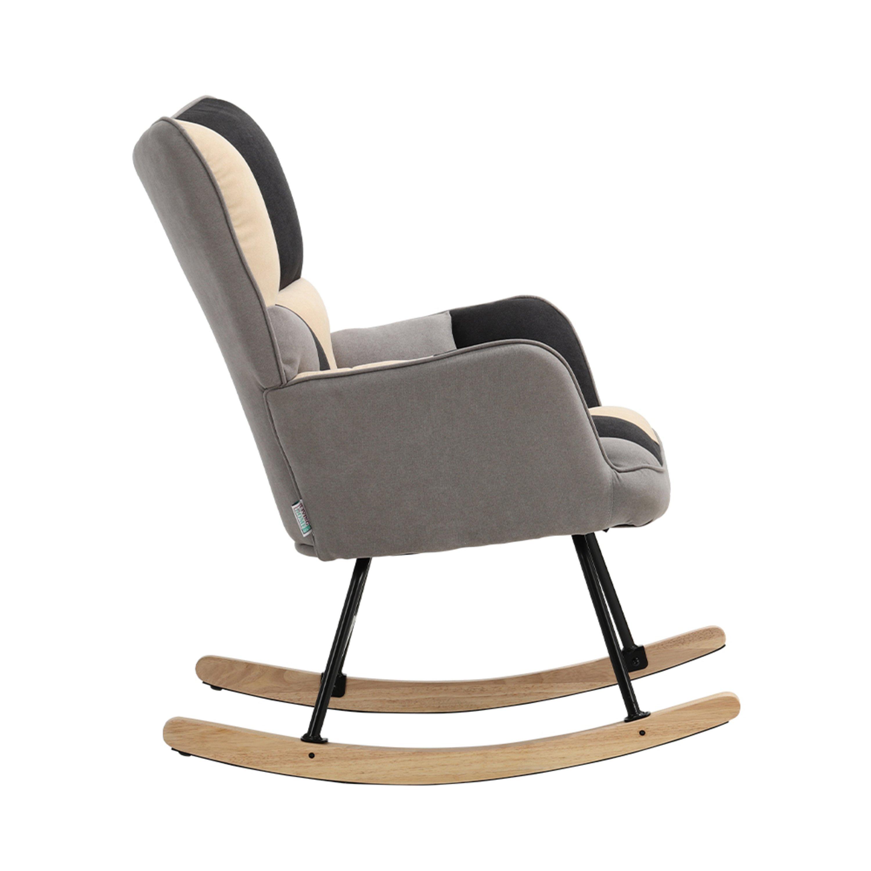 Kabinet UK | Tufted Linen Upholstered Rocking Chair | Sports Direct