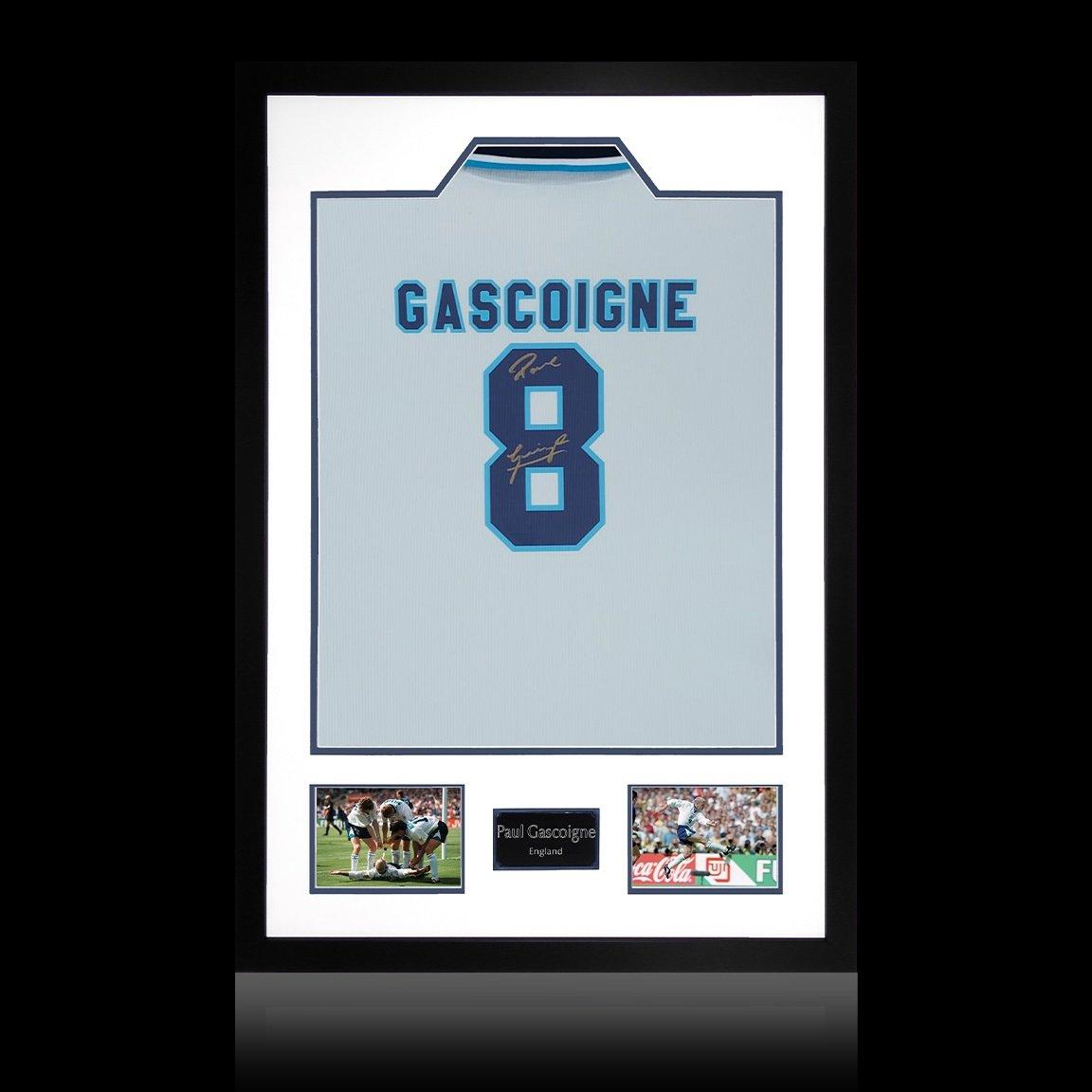 White - The Fan Cave - Paul Gascoigne Signed England 96 Shirt Premium Fr - 1