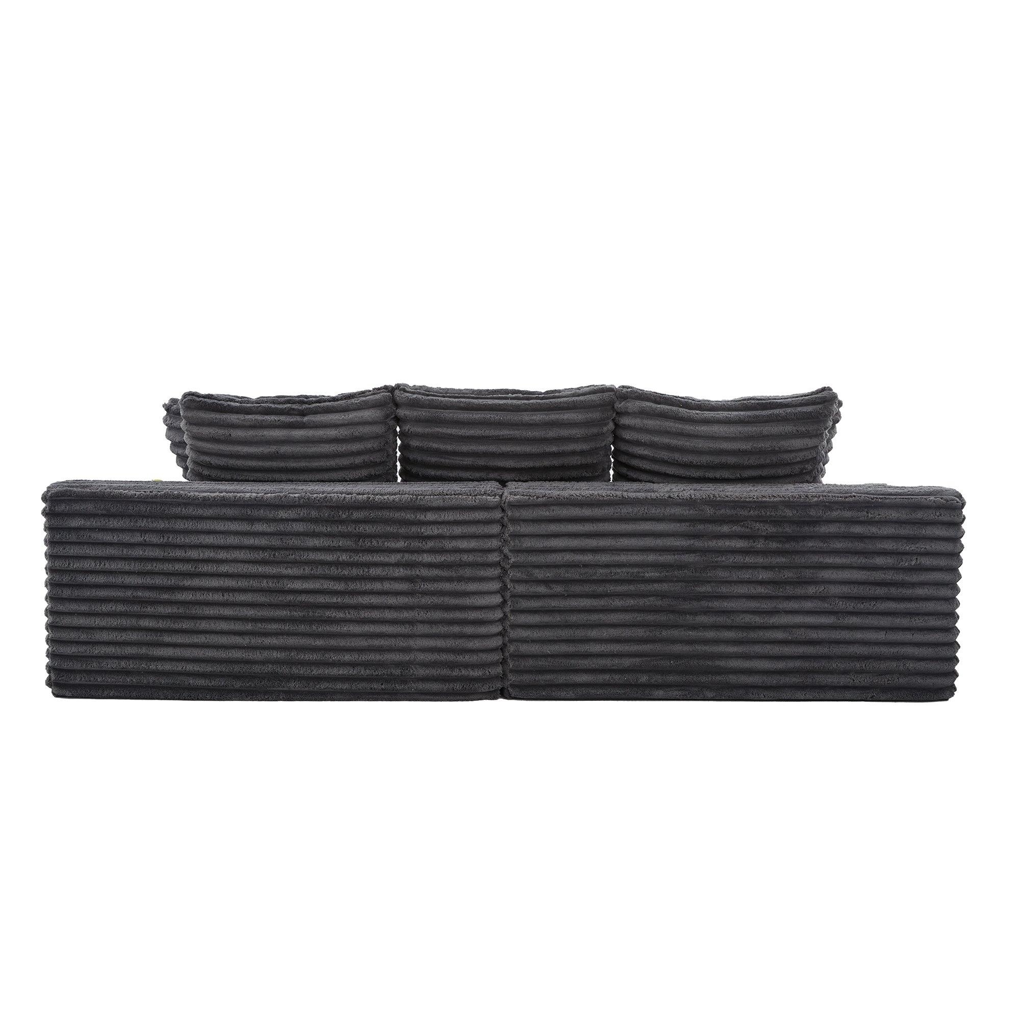 Dark Gray - Urban Meuble - Corduroy Convertible Sofa Bed - 16