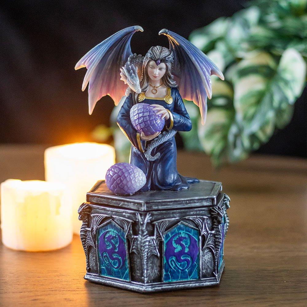 Something Different  Dragon Friendship Spring Box By Anne Stokes - Blue