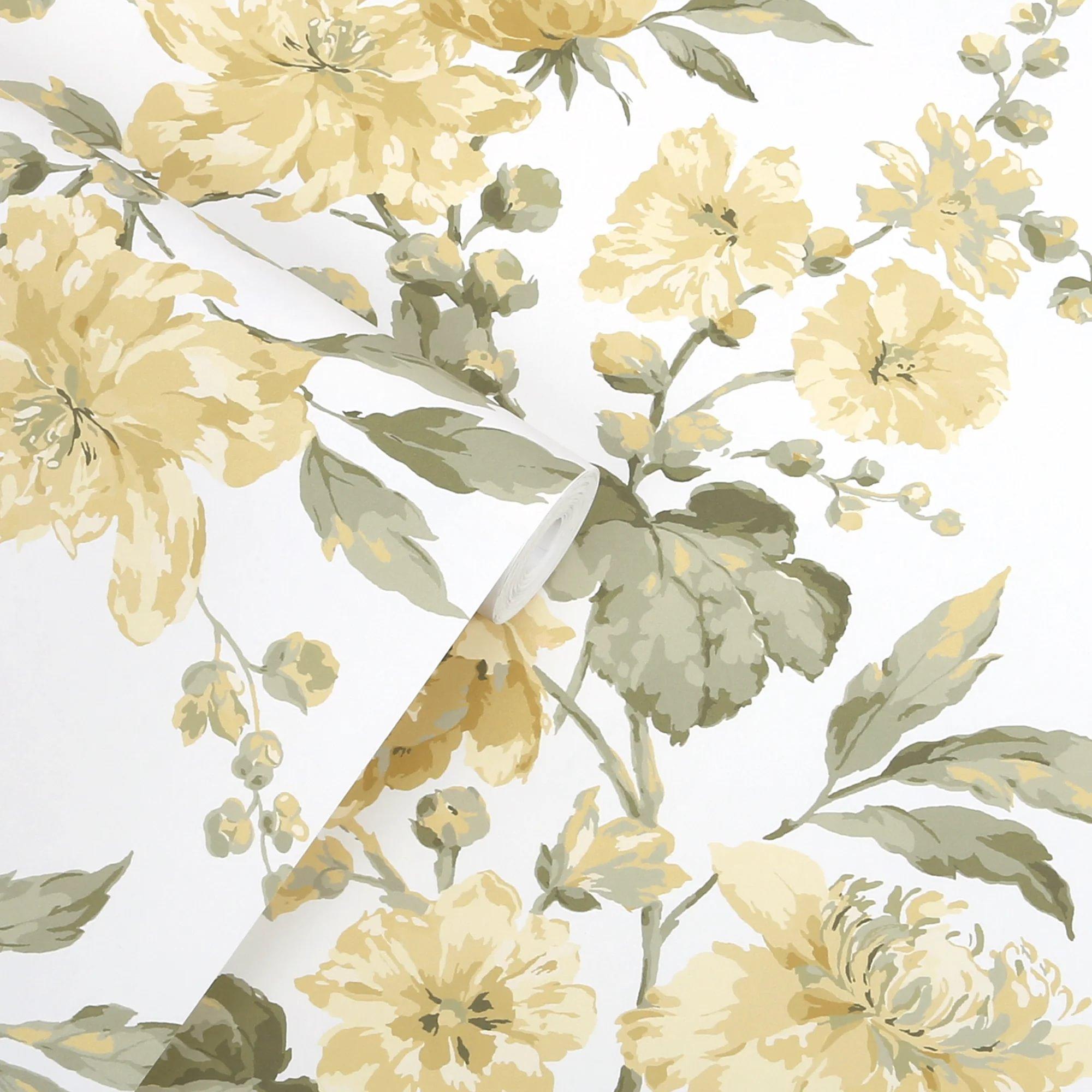 Butter Yellow - Laura Ashley - Romilly Floral Wallpaper - 3