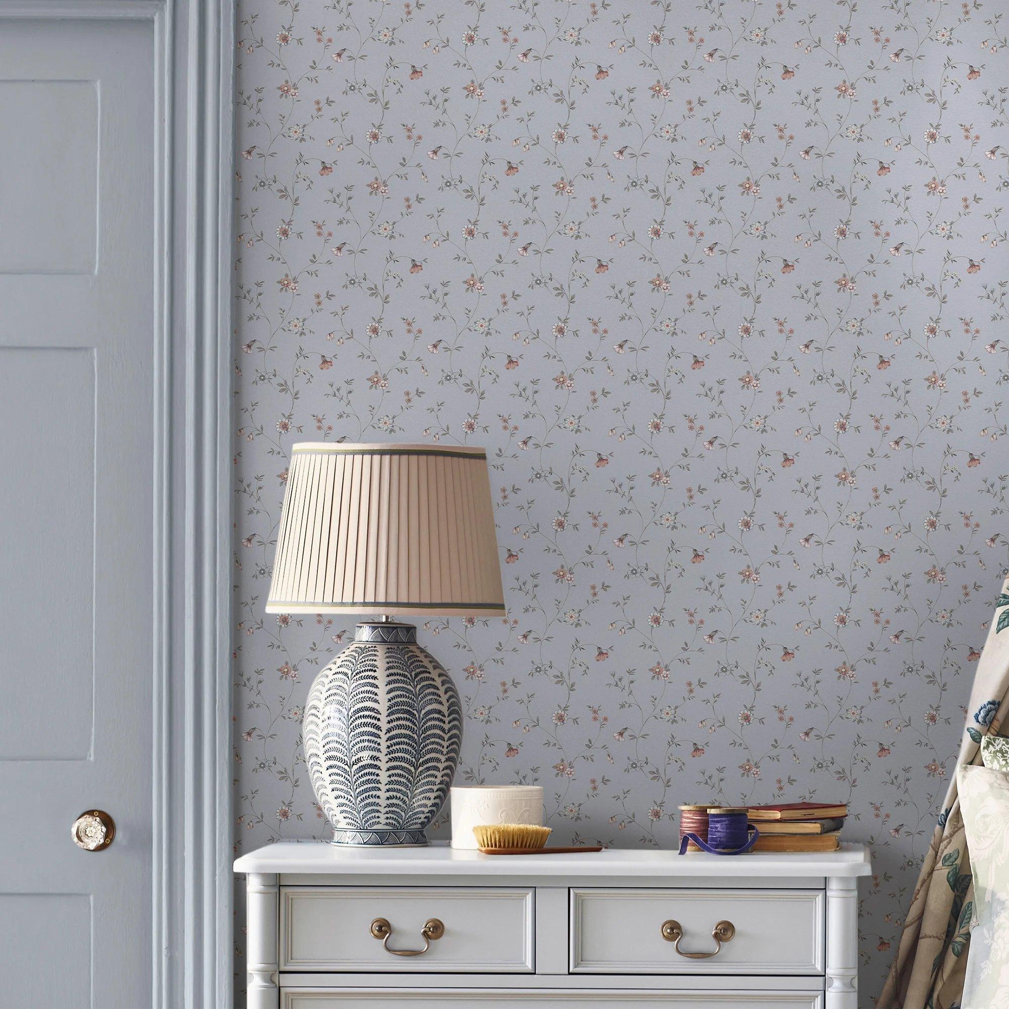 Chalk Blue - Laura Ashley - Leonie Trail Wallpaper - 2
