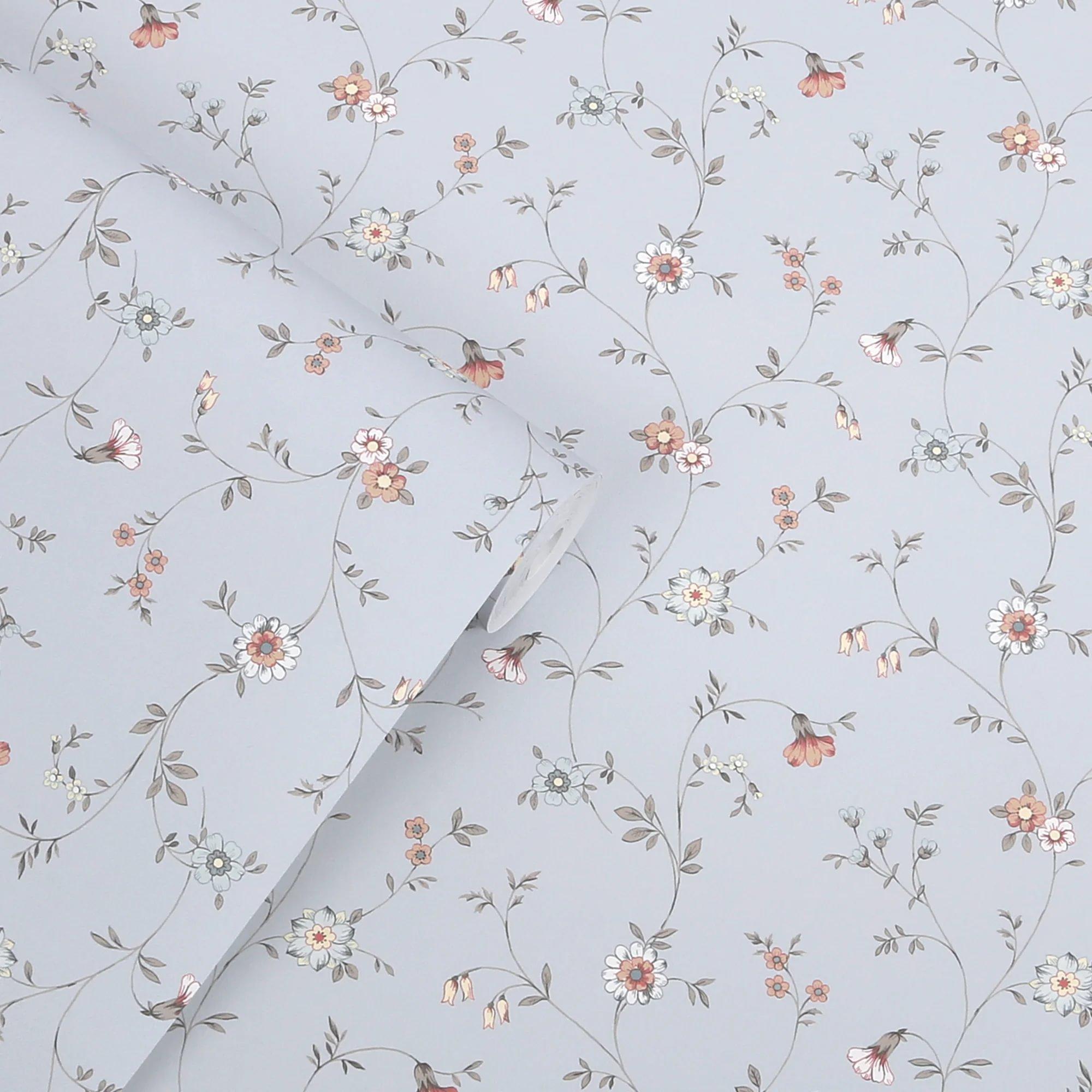 Chalk Blue - Laura Ashley - Leonie Trail Wallpaper - 3