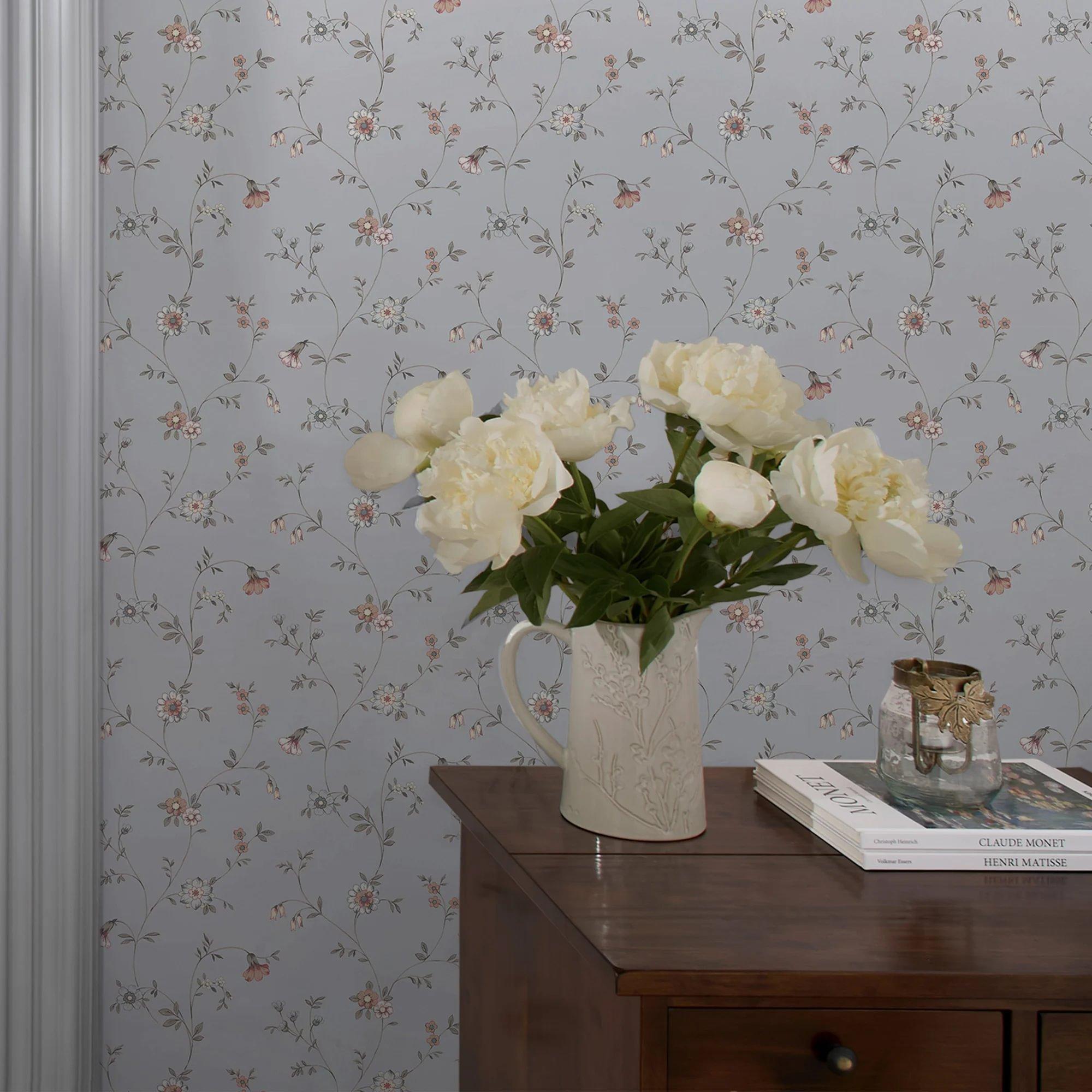 Chalk Blue - Laura Ashley - Leonie Trail Wallpaper - 5