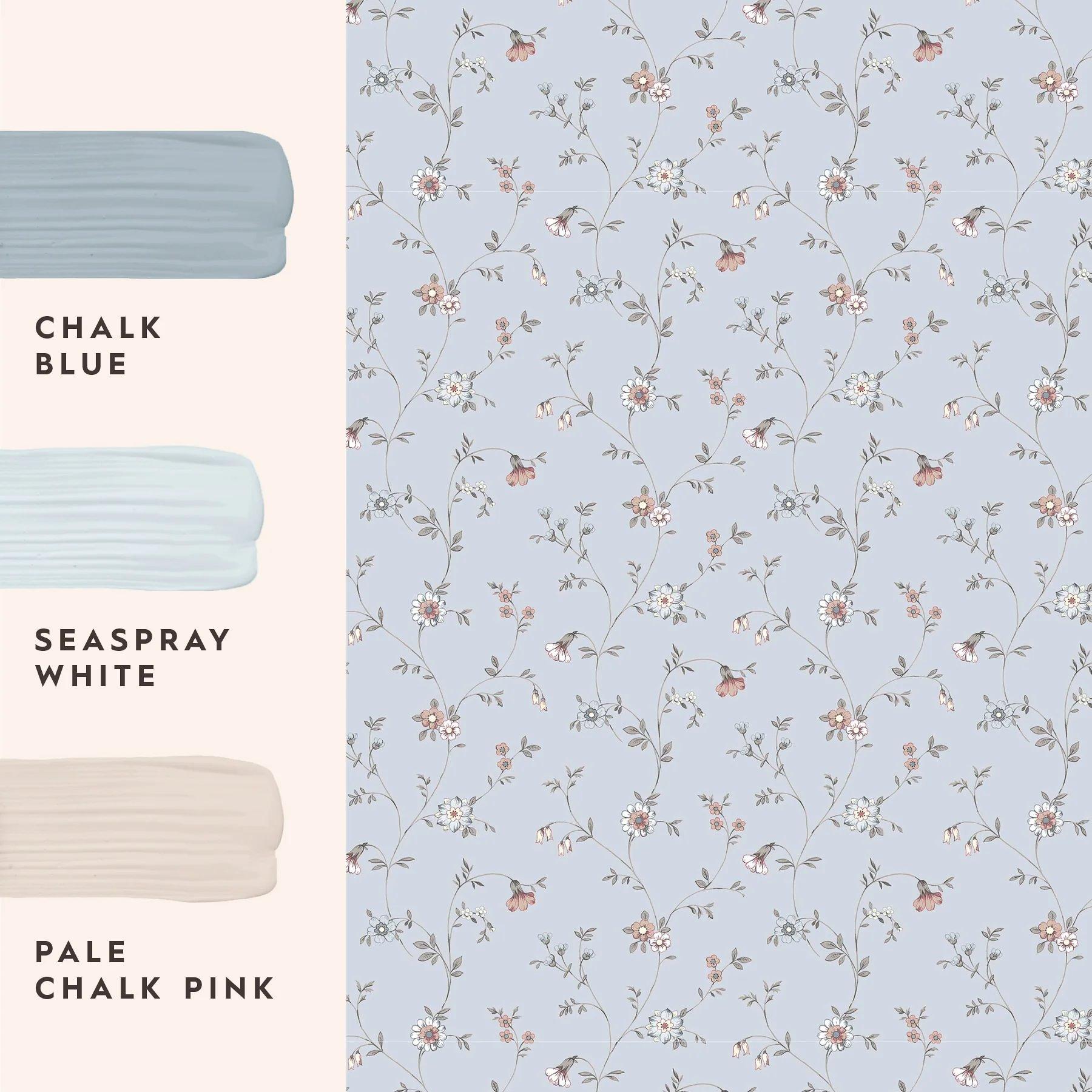 Chalk Blue - Laura Ashley - Leonie Trail Wallpaper - 6