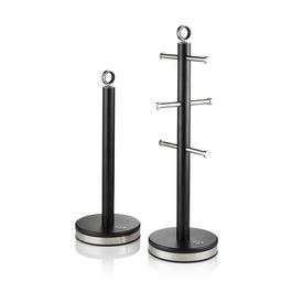 Swan Serenity Towel Pole and Mug Tree Set - Black