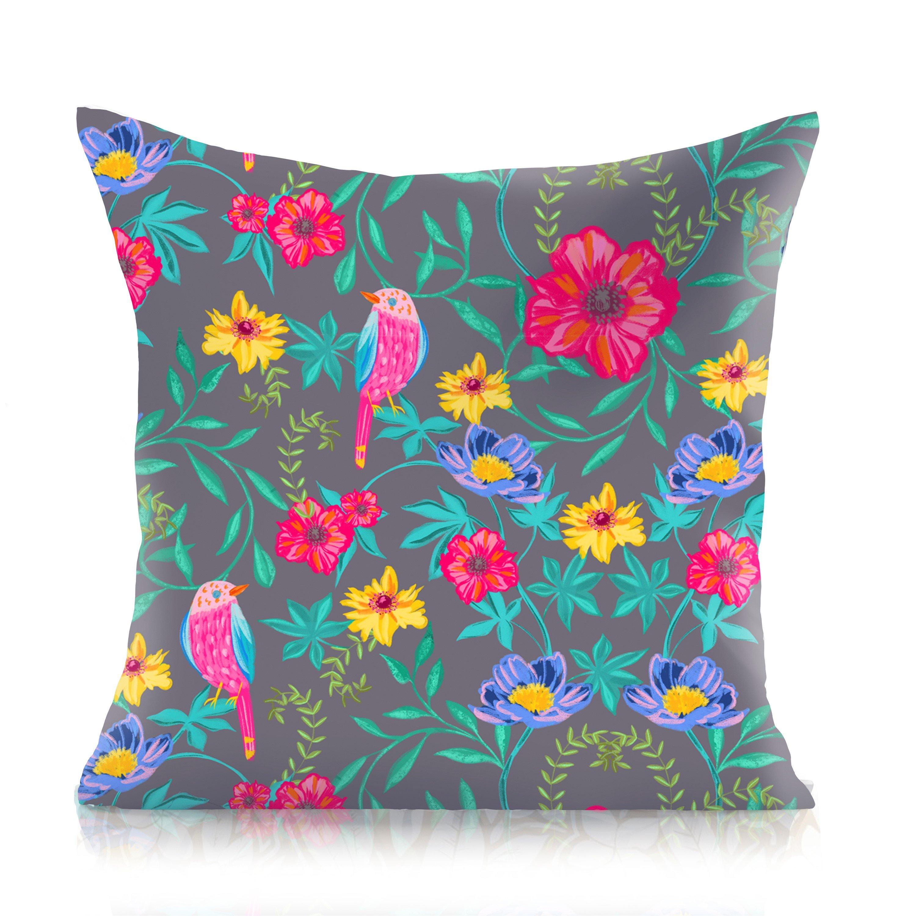 Multi - Alan Symonds - Wildflower Large Outdoor Cushion Cover and Filler - 1