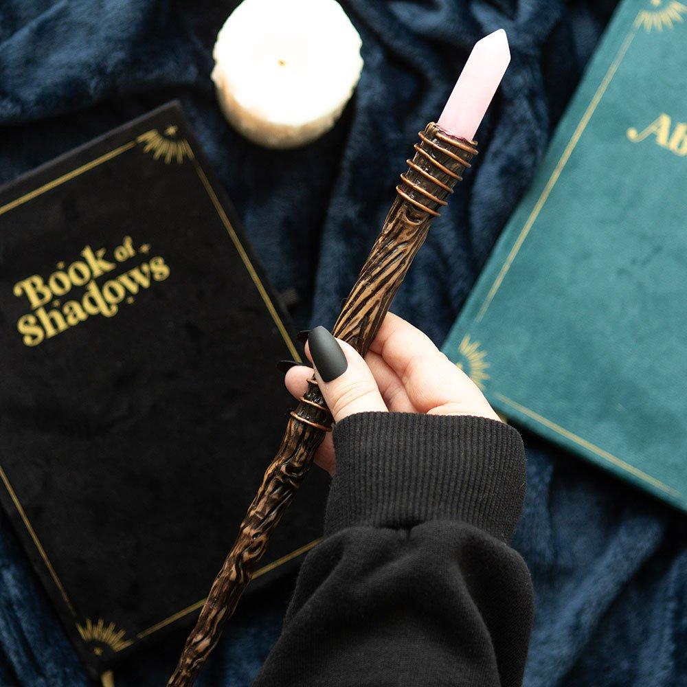 Brown - Something Different - Thin Romance Rose Quartz Crystal Wand - 1