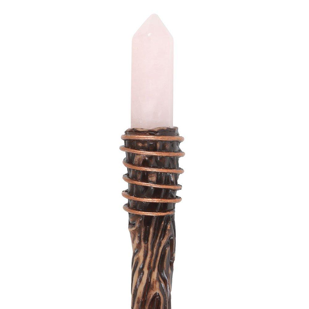 Brown - Something Different - Thin Romance Rose Quartz Crystal Wand - 2