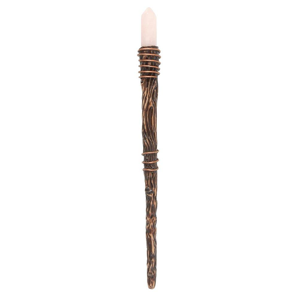 Brown - Something Different - Thin Romance Rose Quartz Crystal Wand - 3