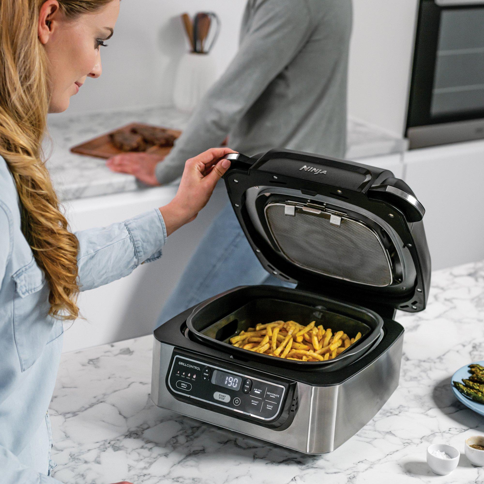 Black/Silver - Ninja - Foodi Health Grill & Air Fryer - 4