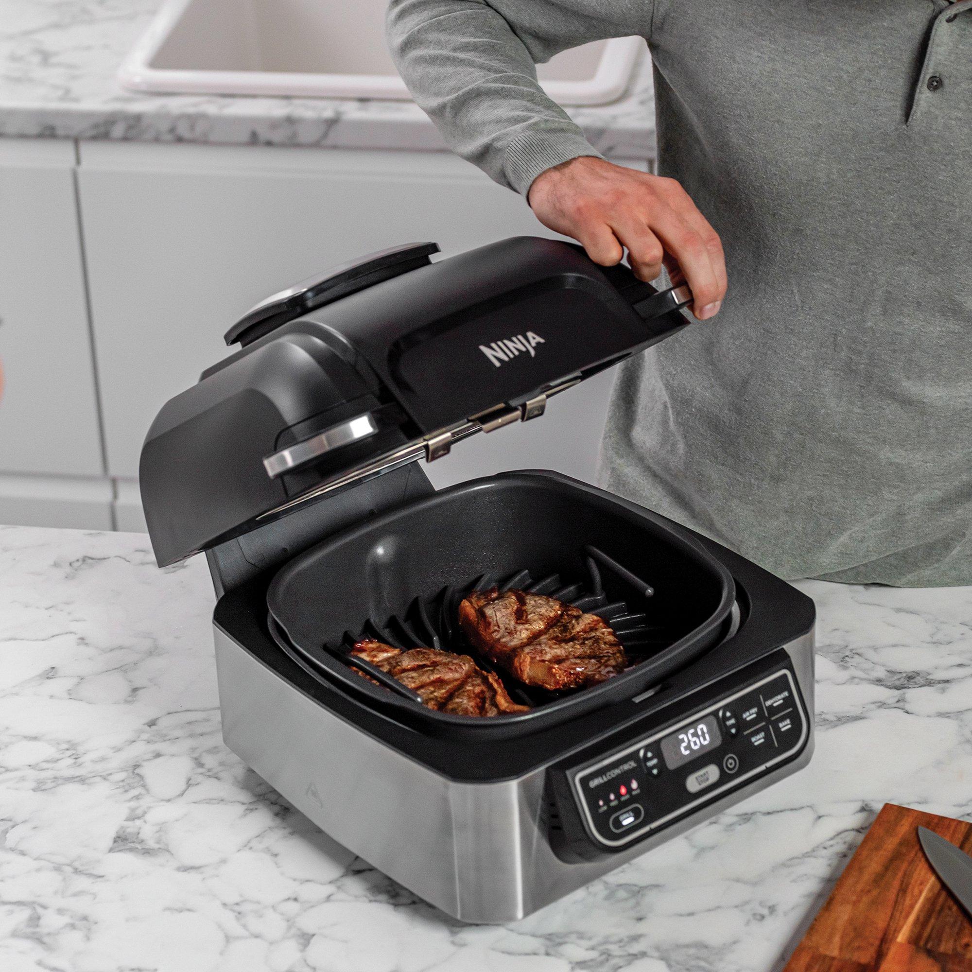 Black/Silver - Ninja - Foodi Health Grill & Air Fryer - 5