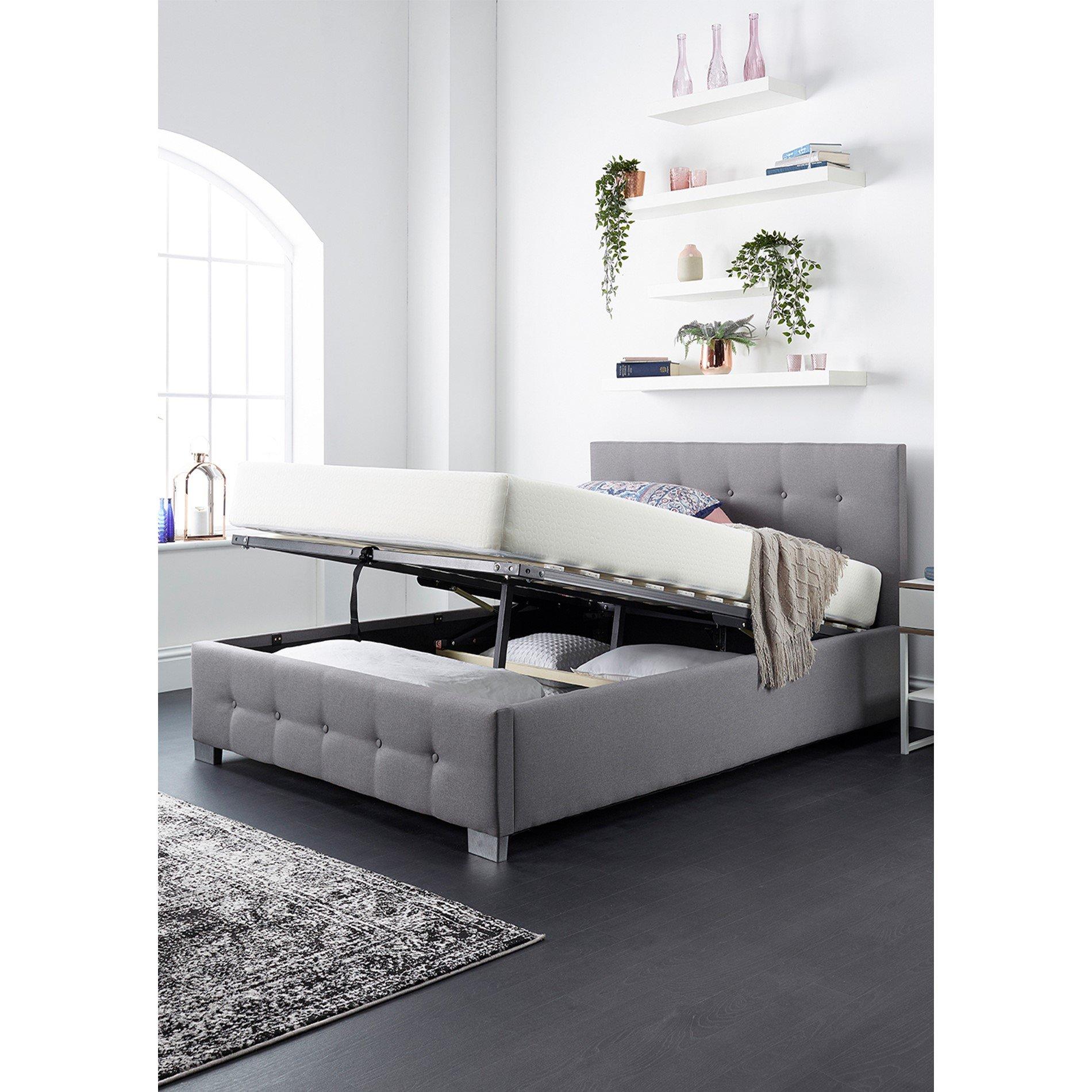Grey - Aspire - Aspire Upholstered Ottoman Bed - 2