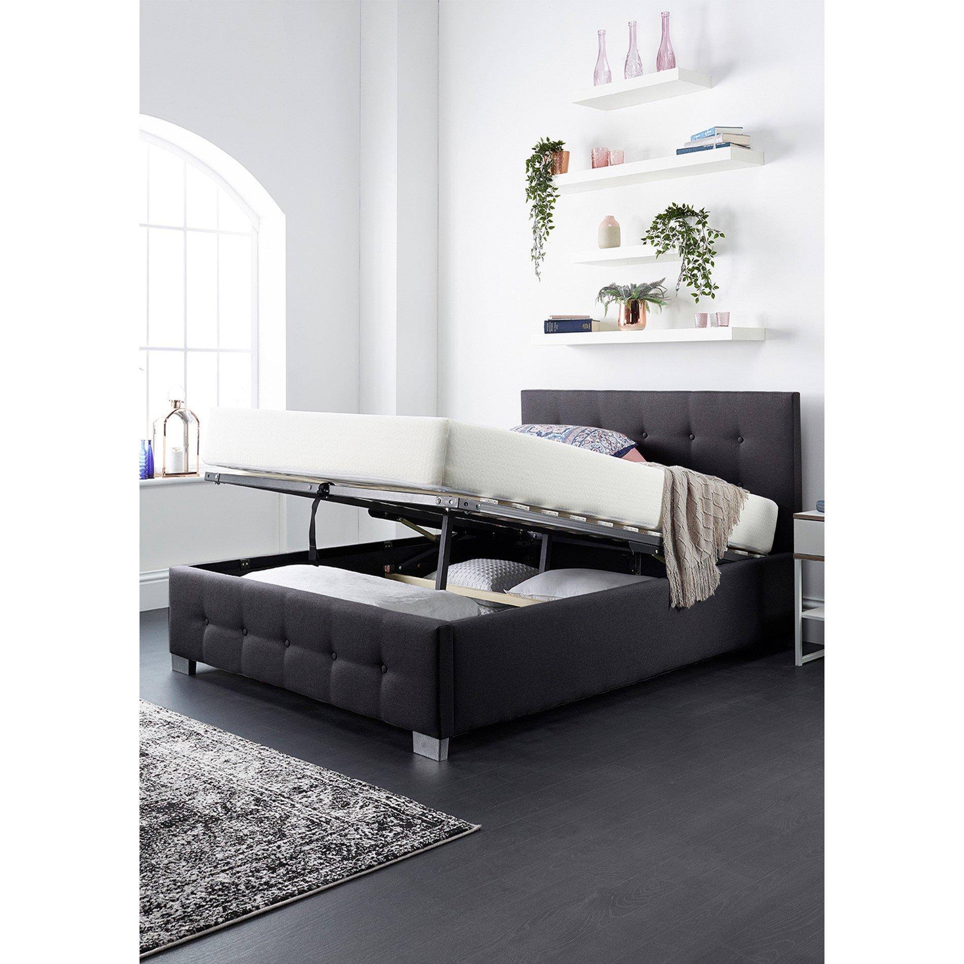 Black - Aspire - Aspire Upholstered Ottoman Bed - 2