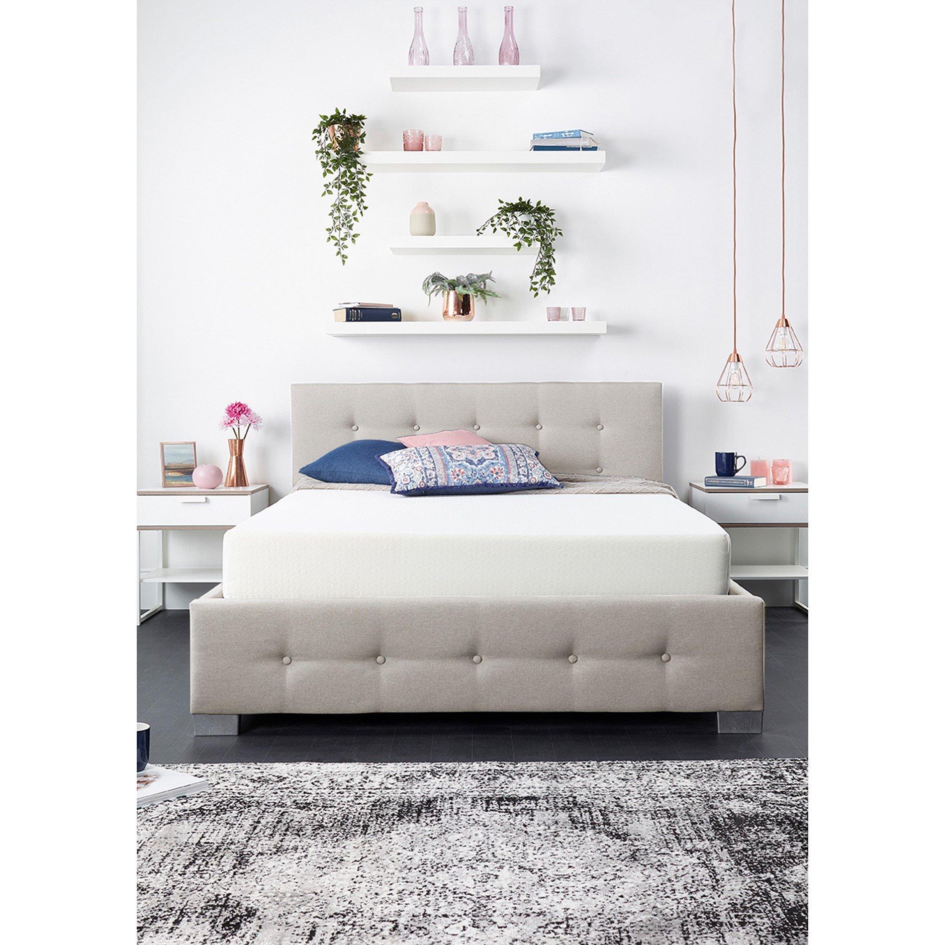 Aspire  Upholstered Ottoman Bed - Beige - Double