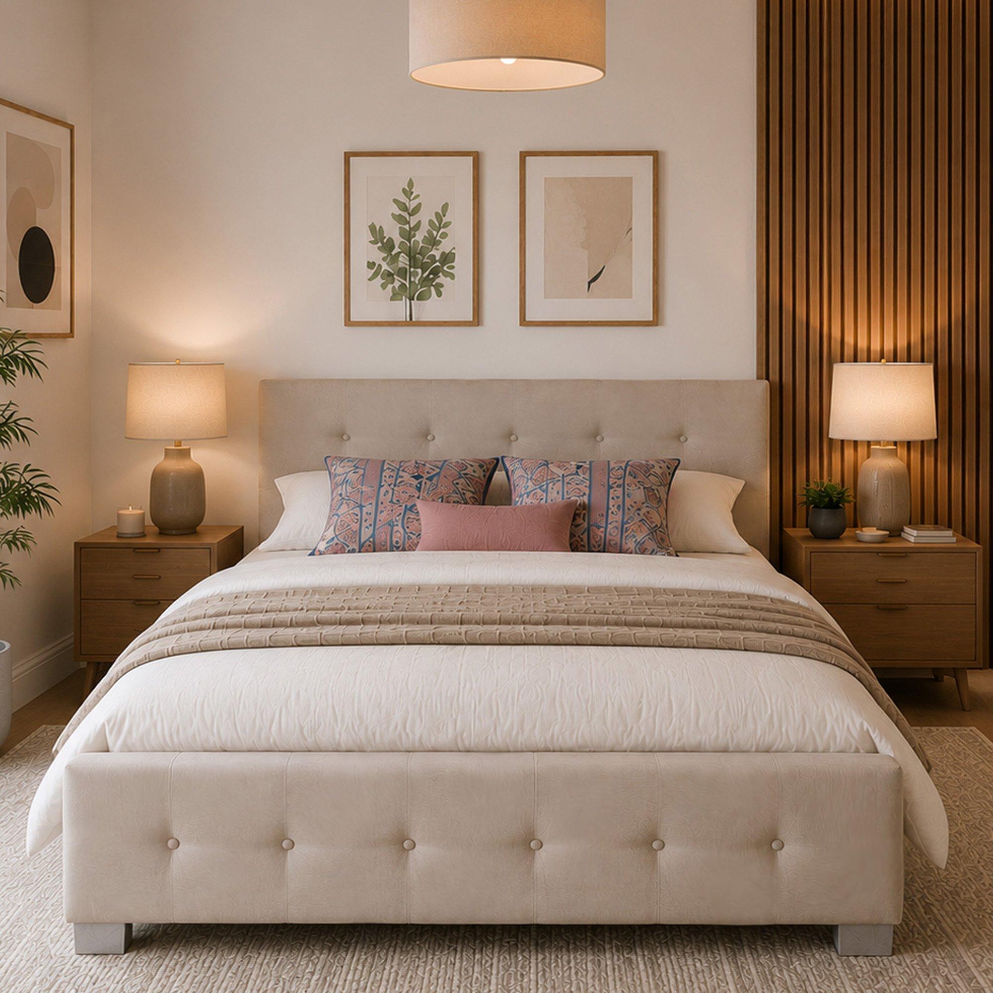 Beige - Aspire - Aspire Upholstered Ottoman Bed - 3