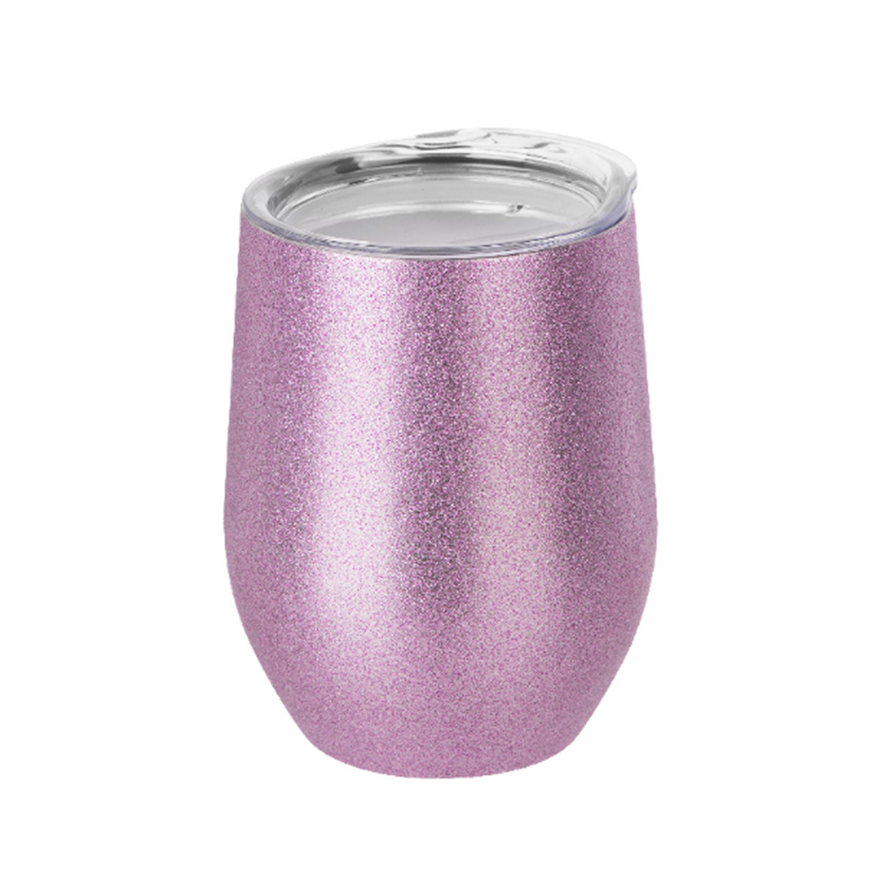 Treat Republic  Insulated Stemless Glitter Wine Tumbler - Pink - Standard