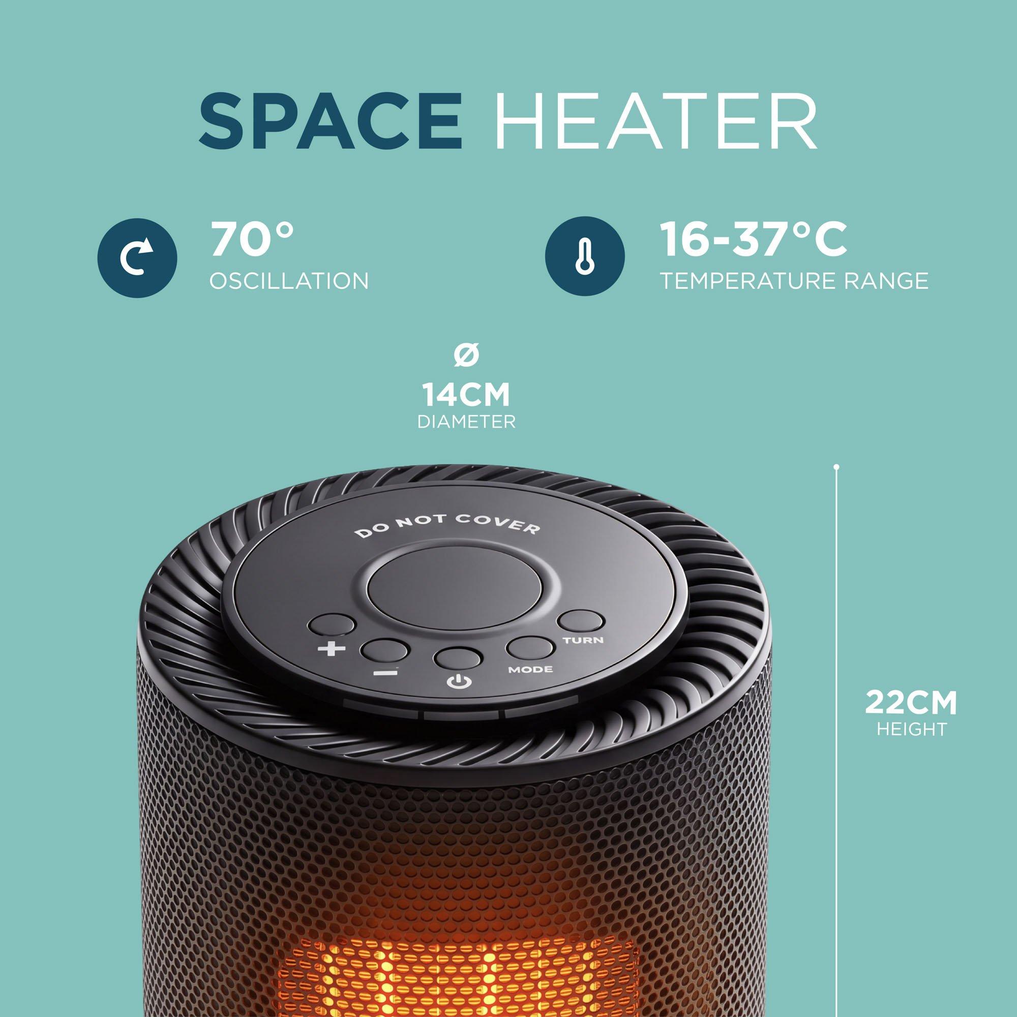 Black - DMD Collective - Ceramic Heater with Oscillation & Timer - 2