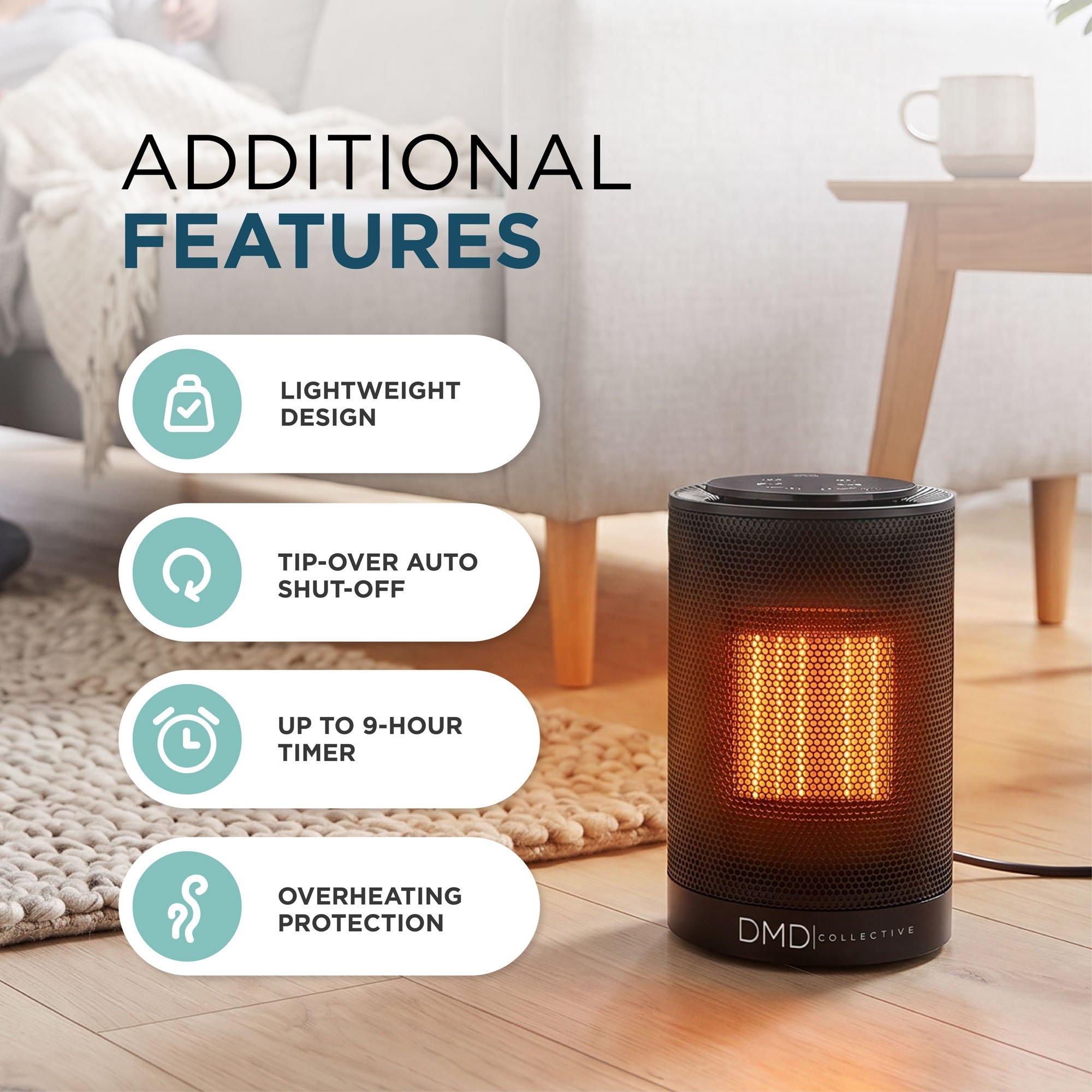 Black - DMD Collective - Ceramic Heater with Oscillation & Timer - 5