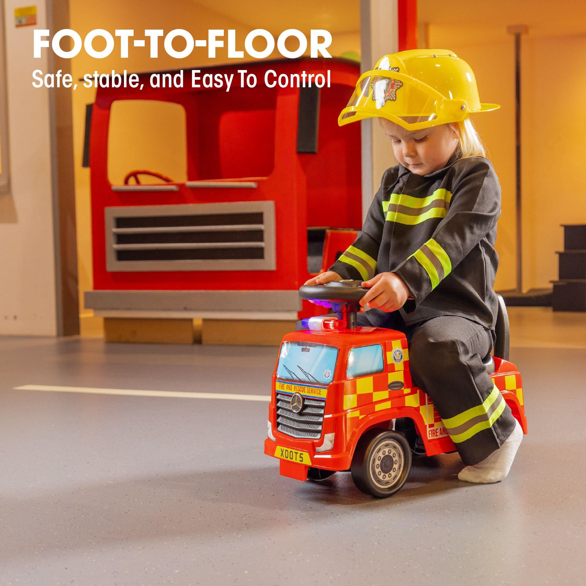 Red - Xootz - Mercedes-Benz Fire Truck Foot to Floor - 5